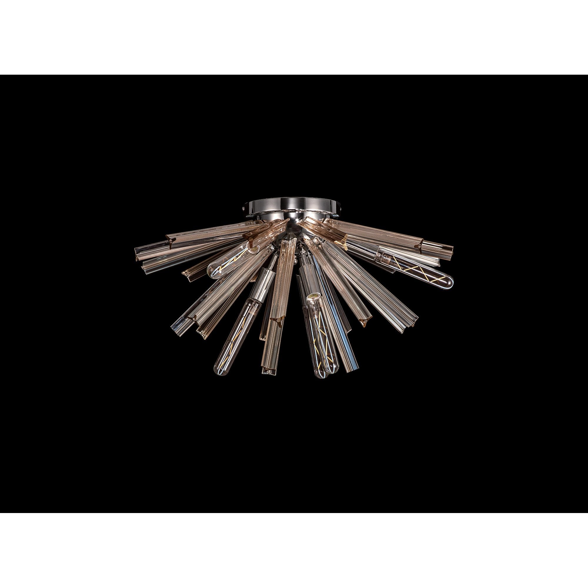 Fabula Wordworth 6 Light Semi-Flush Light - Polished Nickel & Champagne Gold Glass