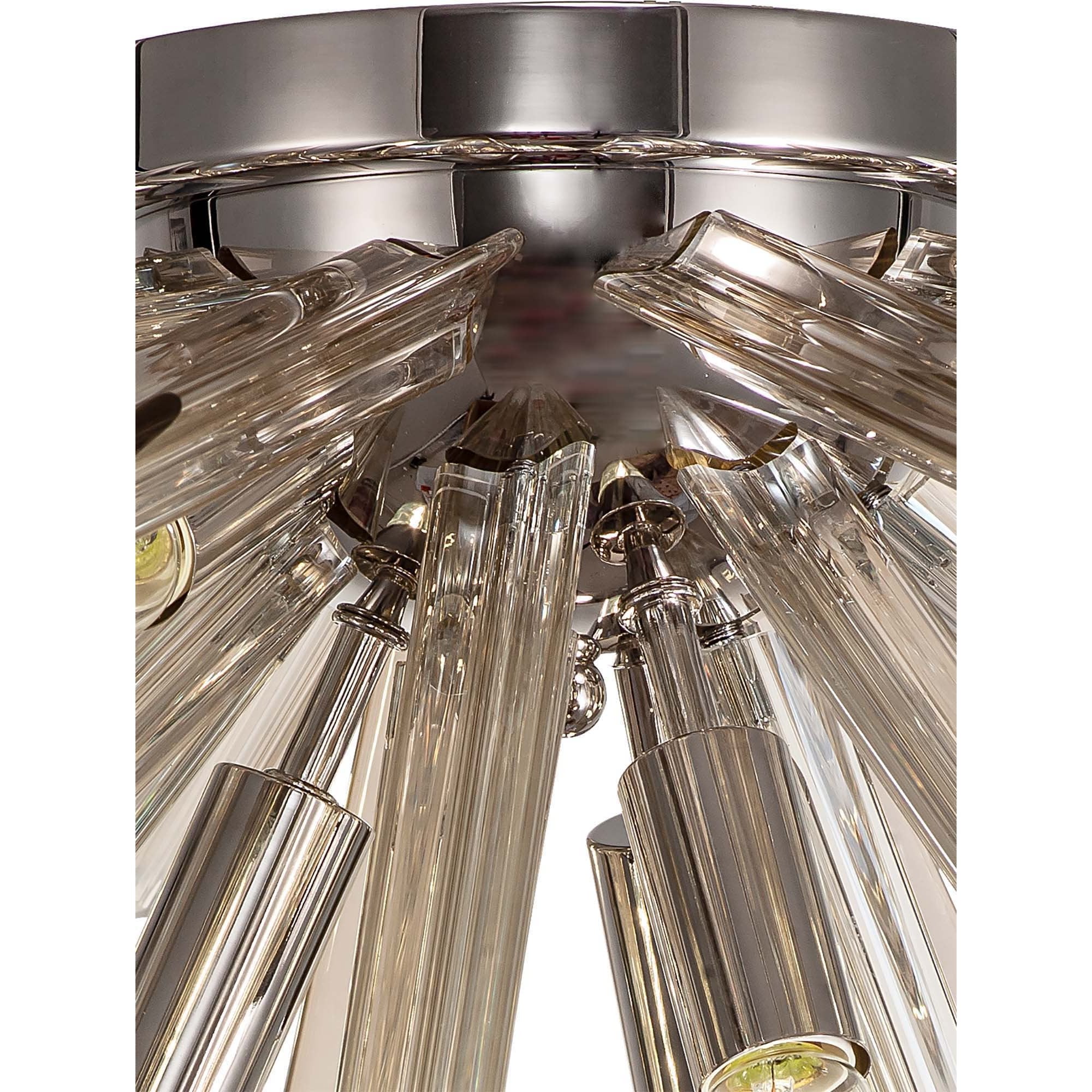 Fabula Wordworth 6 Light Semi-Flush Light - Polished Nickel & Champagne Gold Glass