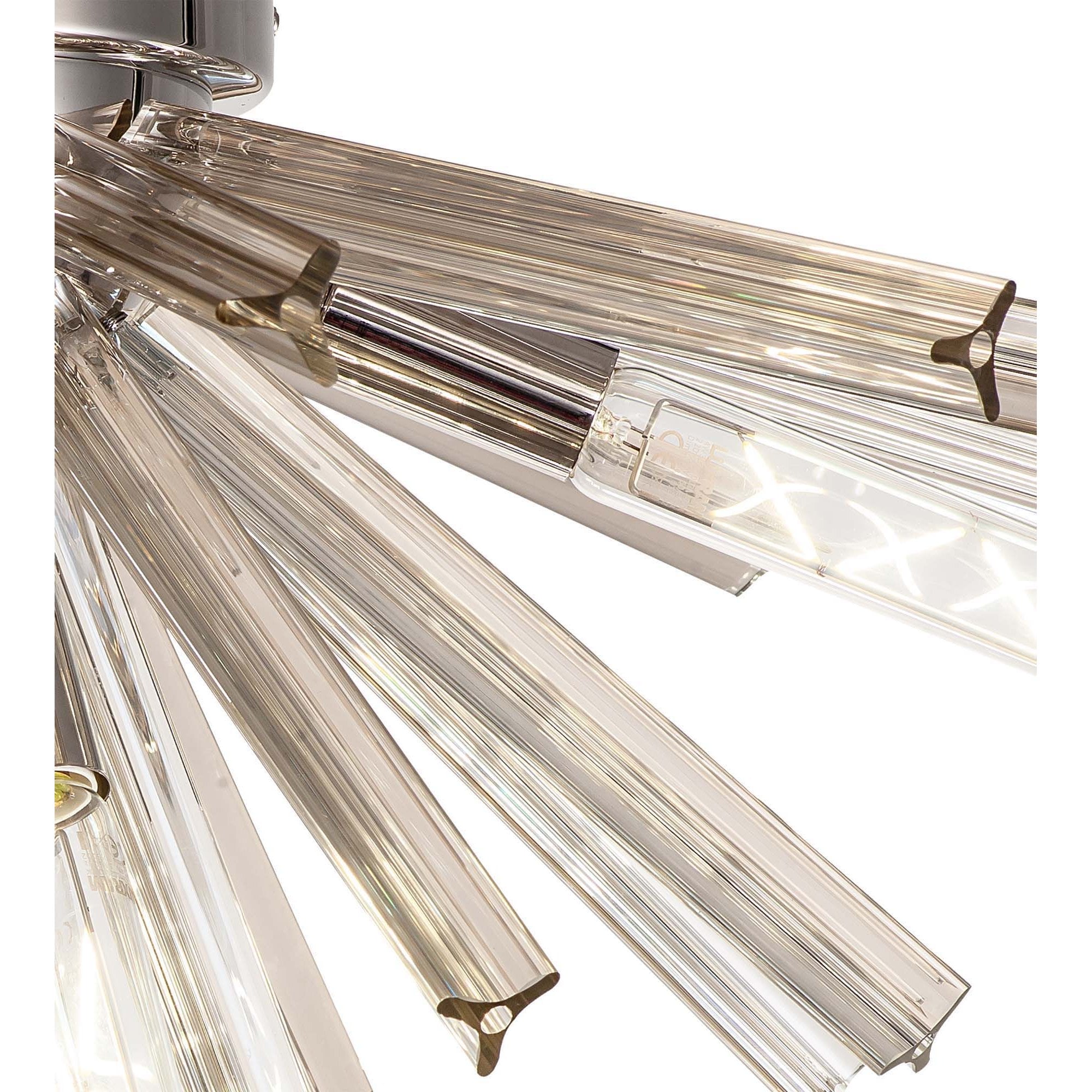 Fabula Wordworth 6 Light Semi-Flush Light - Polished Nickel & Champagne Gold Glass