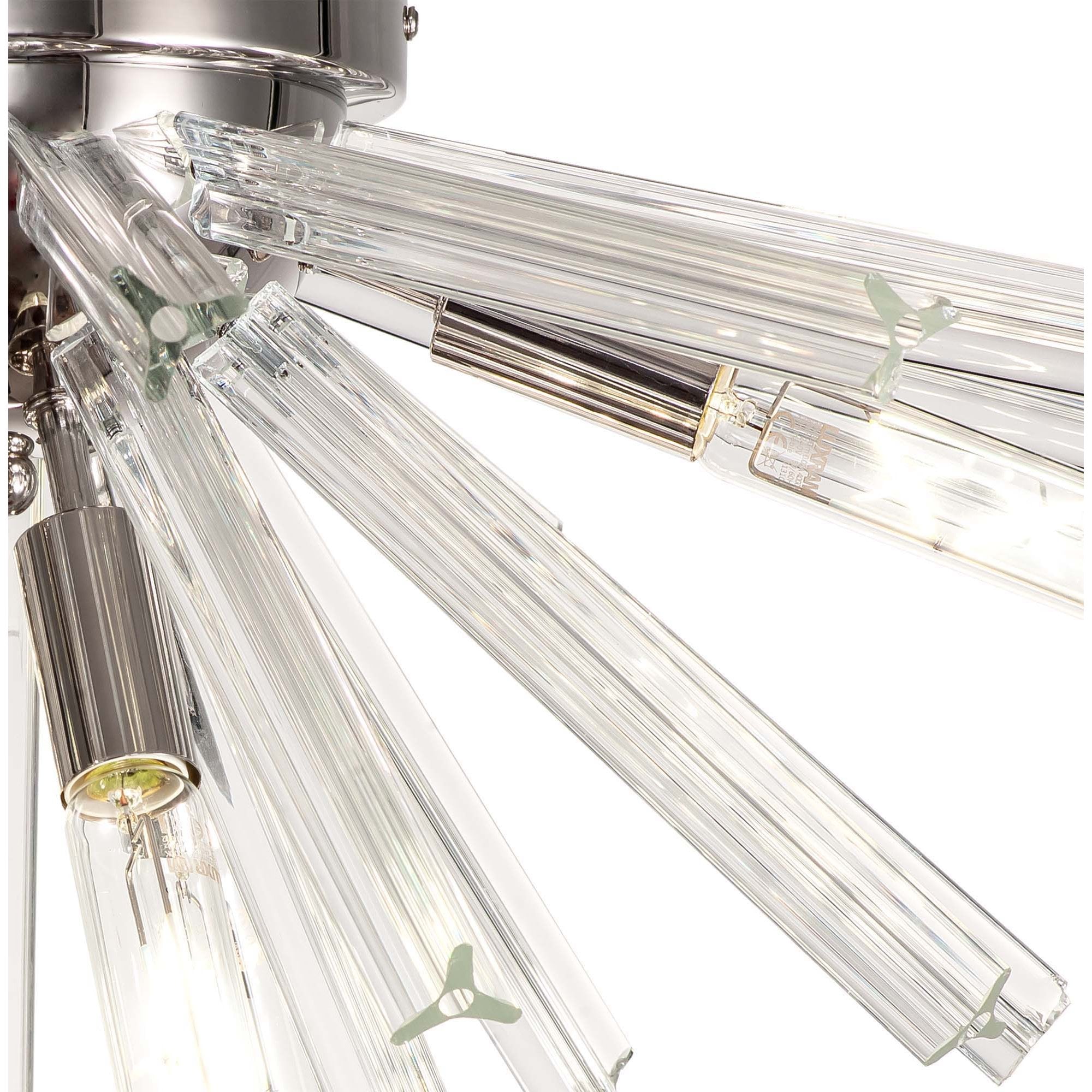 Fabula Wordworth 6 Light Semi-Flush Light - Polished Nickel & Clear Glass