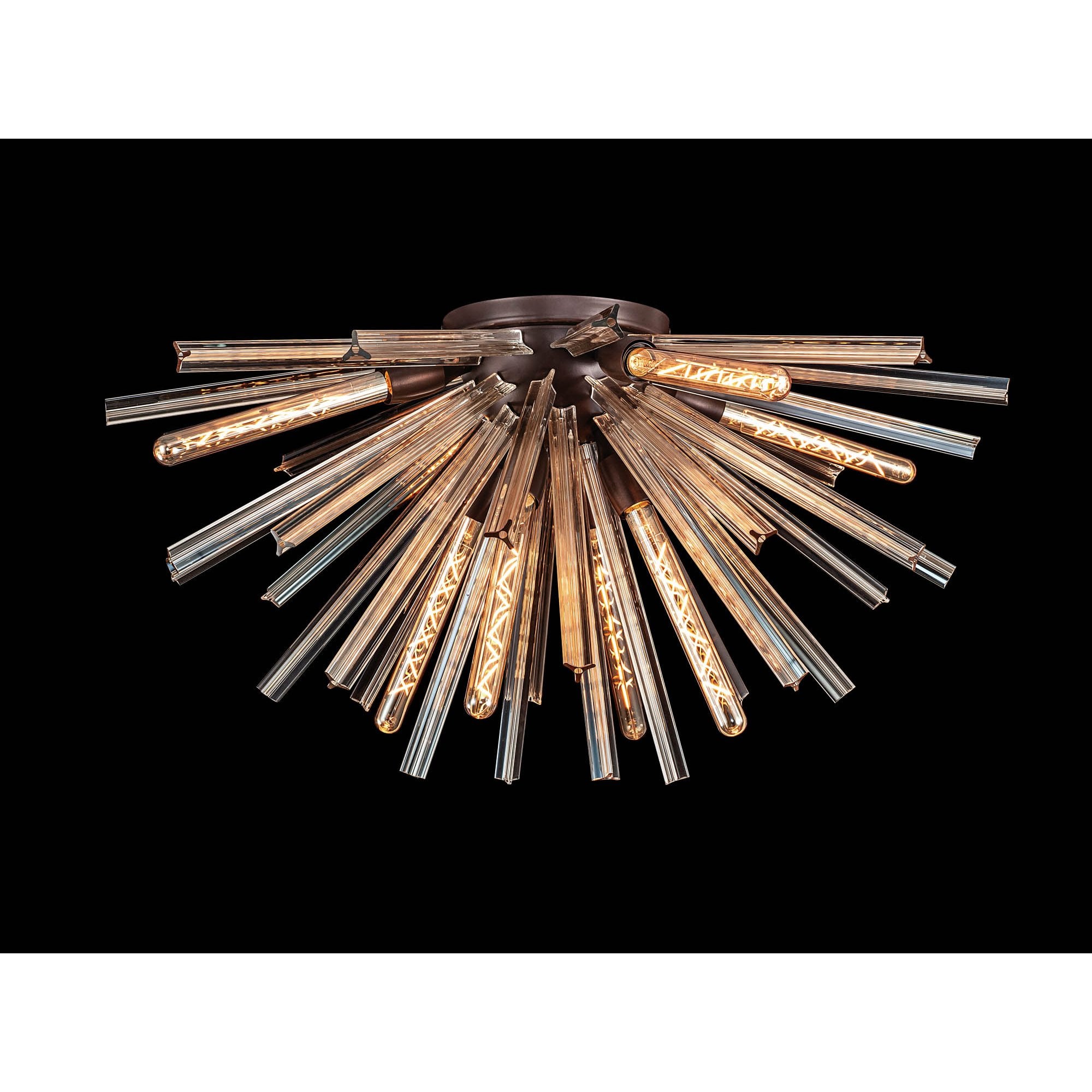 Fabula Wordworth 8 Light Semi-Flush Light - Brown Oxide & Champagne Gold Glass