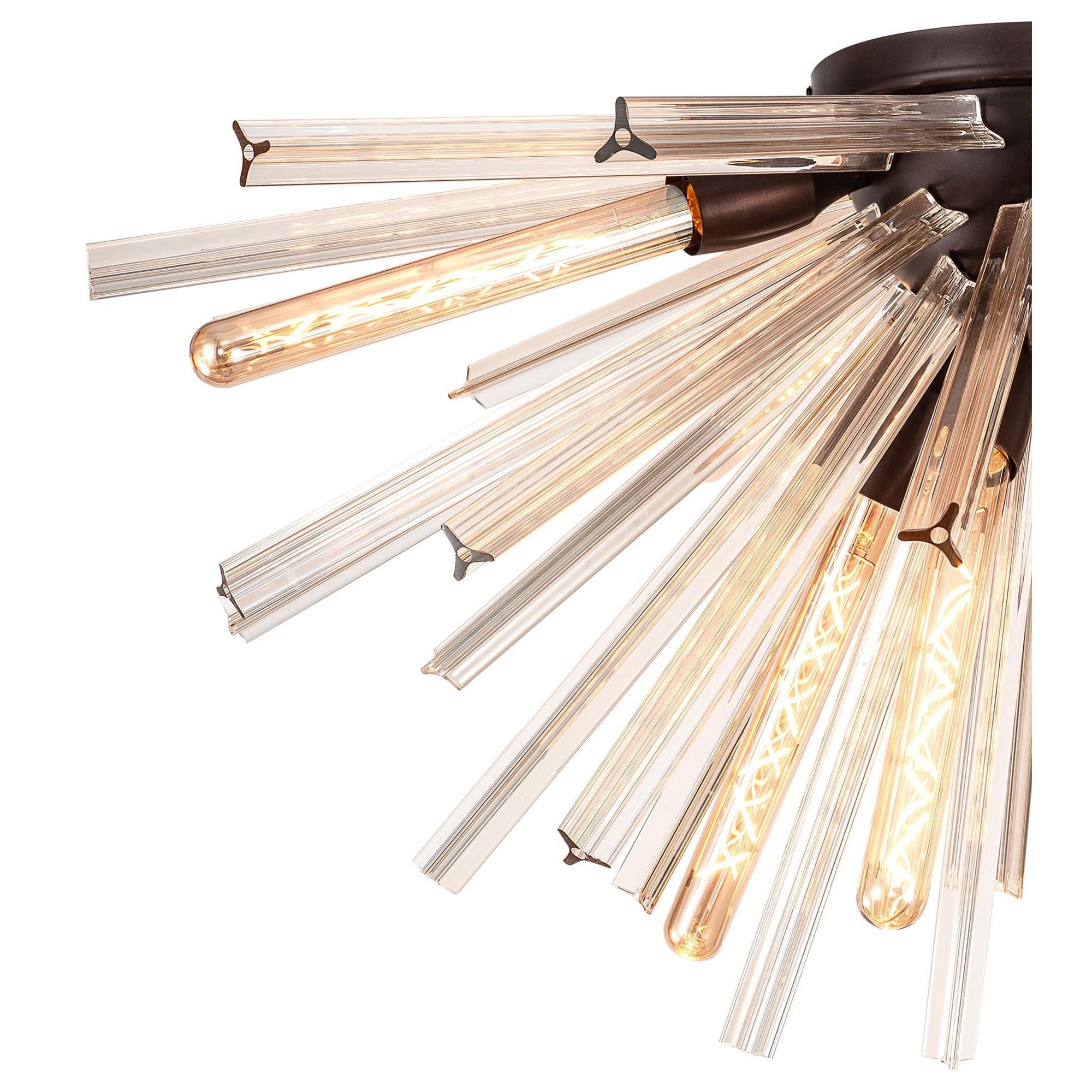 Fabula Wordworth 8 Light Semi-Flush Light - Brown Oxide & Champagne Gold Glass