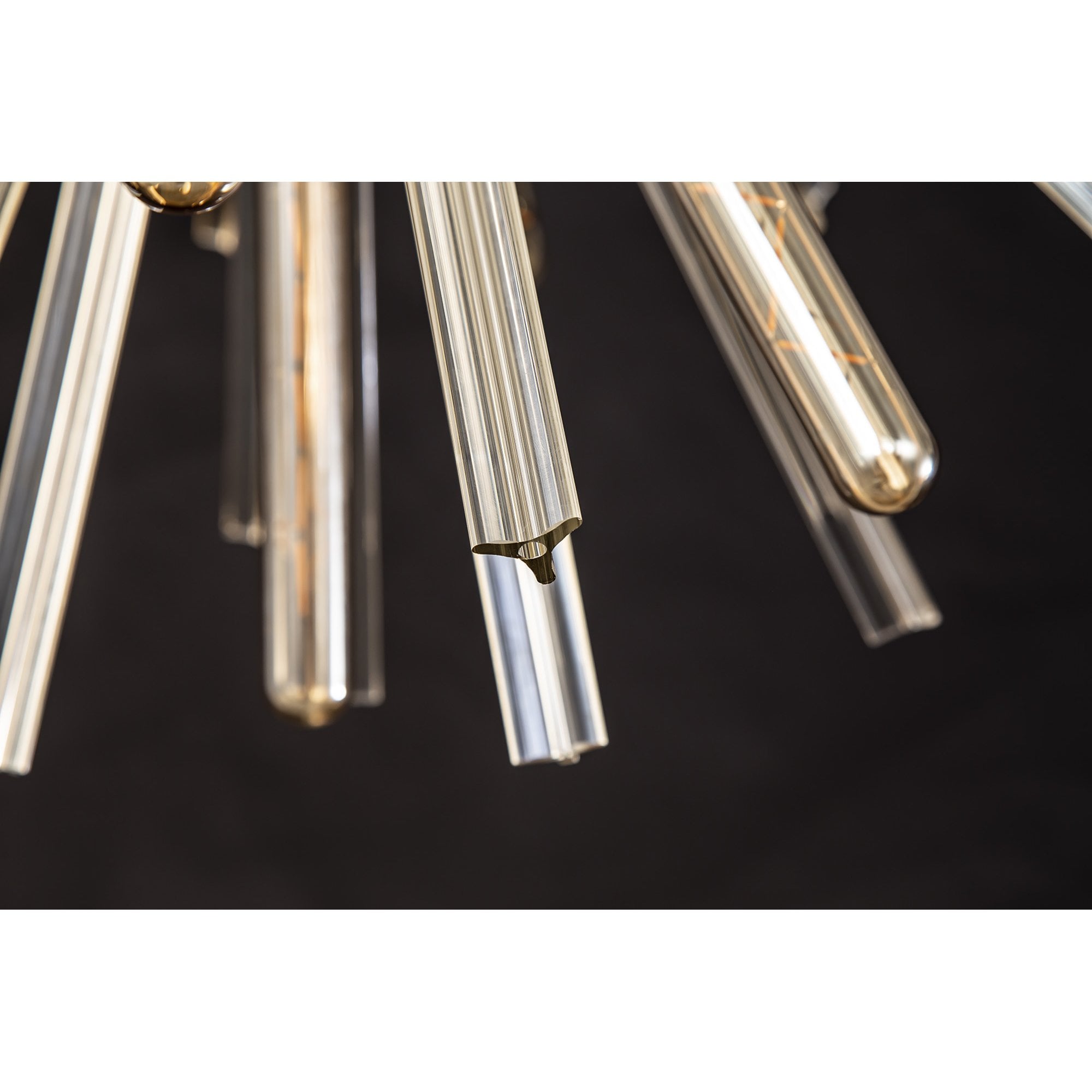 Fabula Wordworth 8 Light Semi-Flush Light - Brown Oxide & Champagne Gold Glass