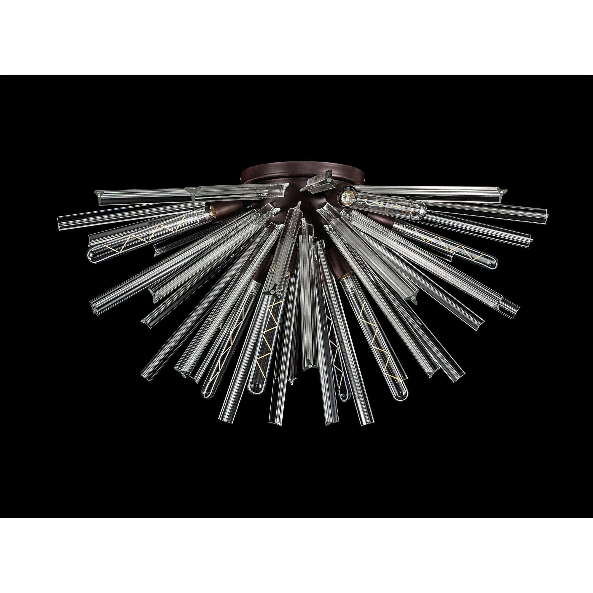 Fabula Wordworth 8 Light Semi-Flush Light - Brown Oxide & Clear Glass