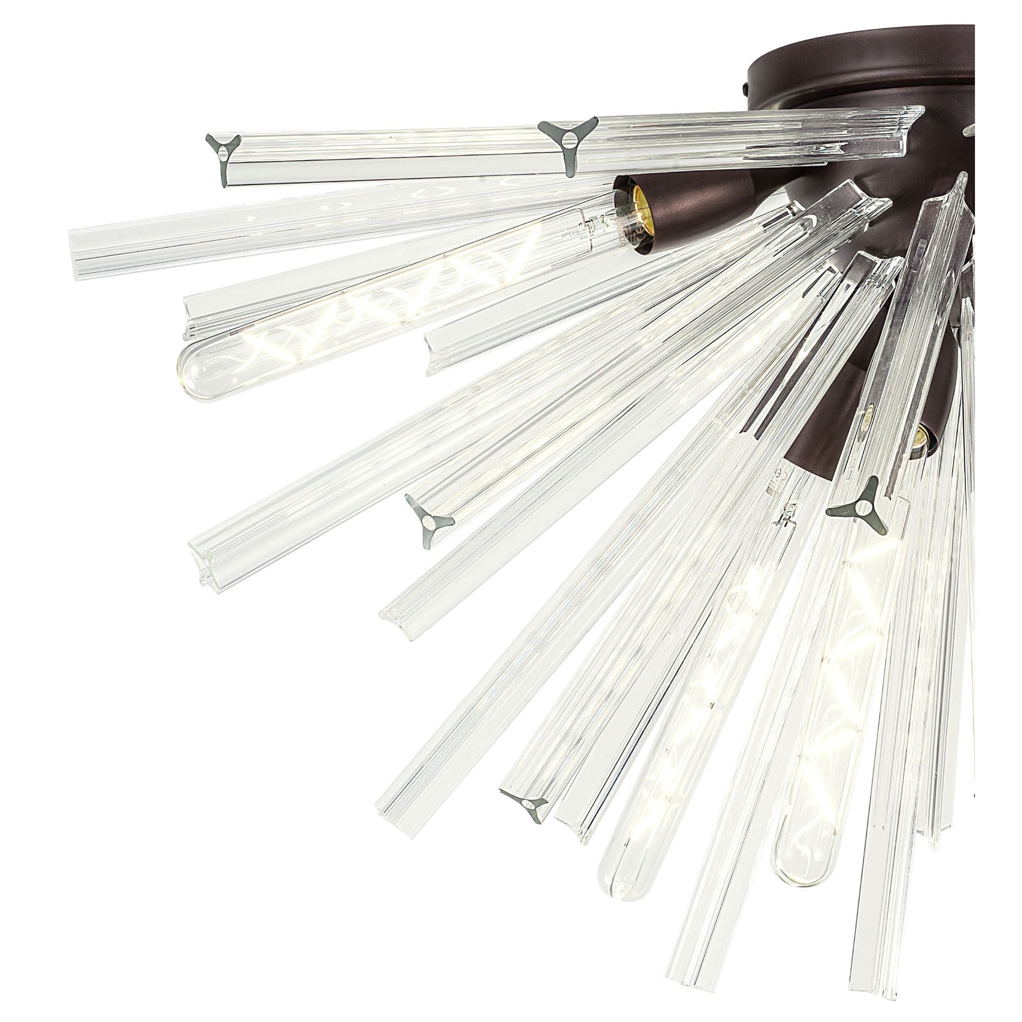 Fabula Wordworth 8 Light Semi-Flush Light - Brown Oxide & Clear Glass