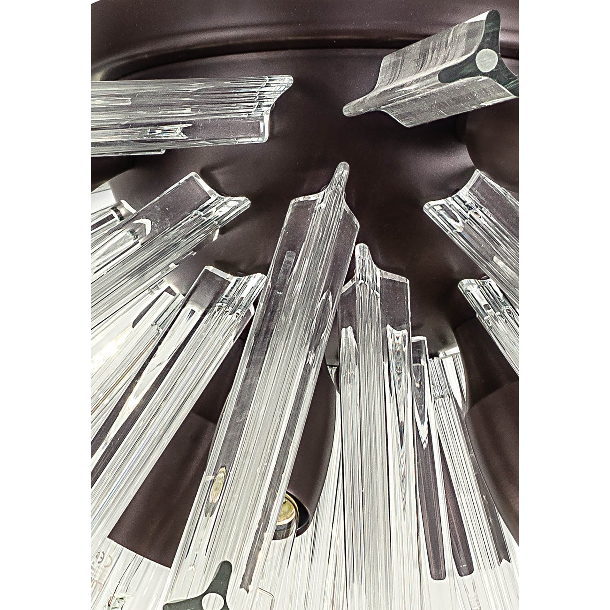 Fabula Wordworth 8 Light Semi-Flush Light - Brown Oxide & Clear Glass