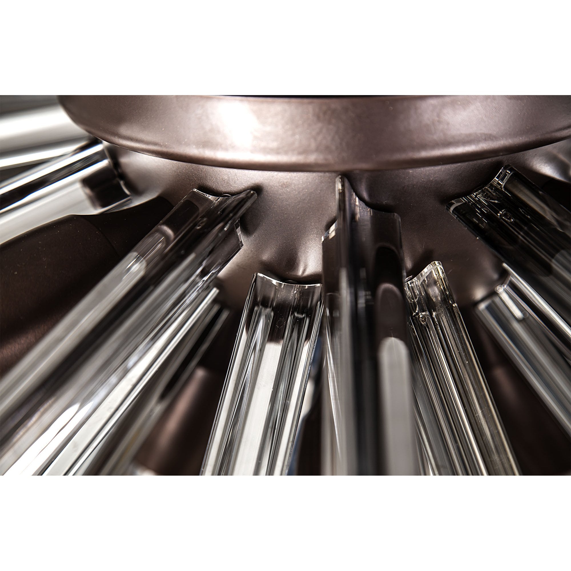 Fabula Wordworth 8 Light Semi-Flush Light - Brown Oxide & Smoke Glass