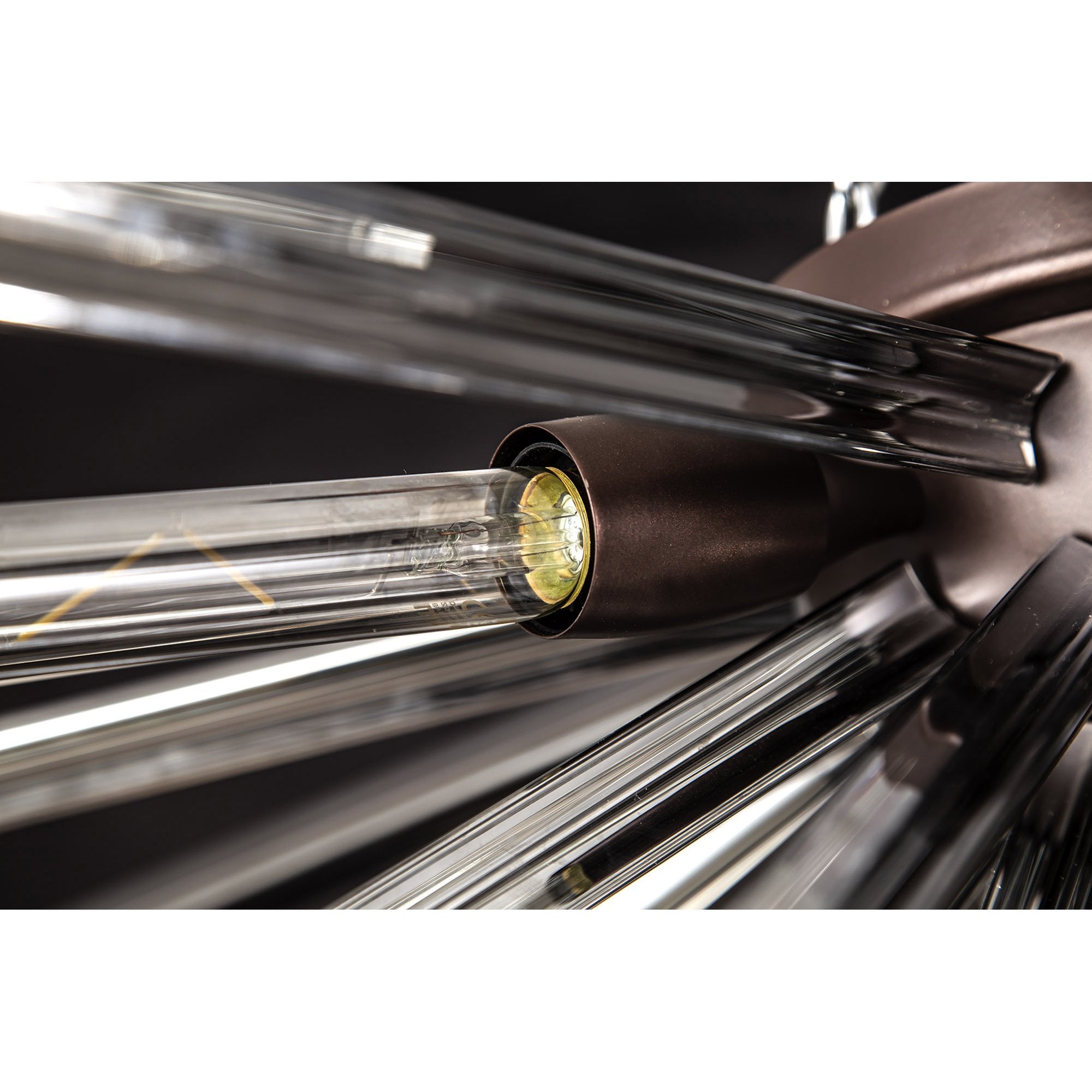 Fabula Wordworth 8 Light Semi-Flush Light - Brown Oxide & Smoke Glass