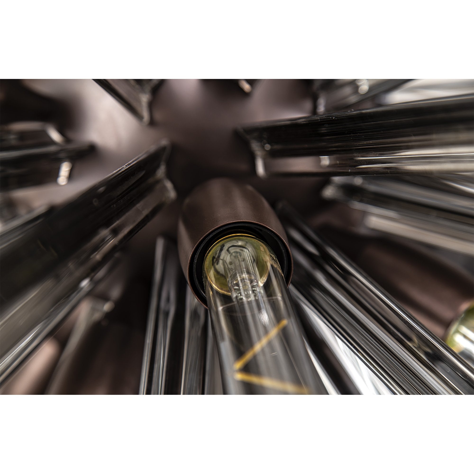 Fabula Wordworth 8 Light Semi-Flush Light - Brown Oxide & Smoke Glass