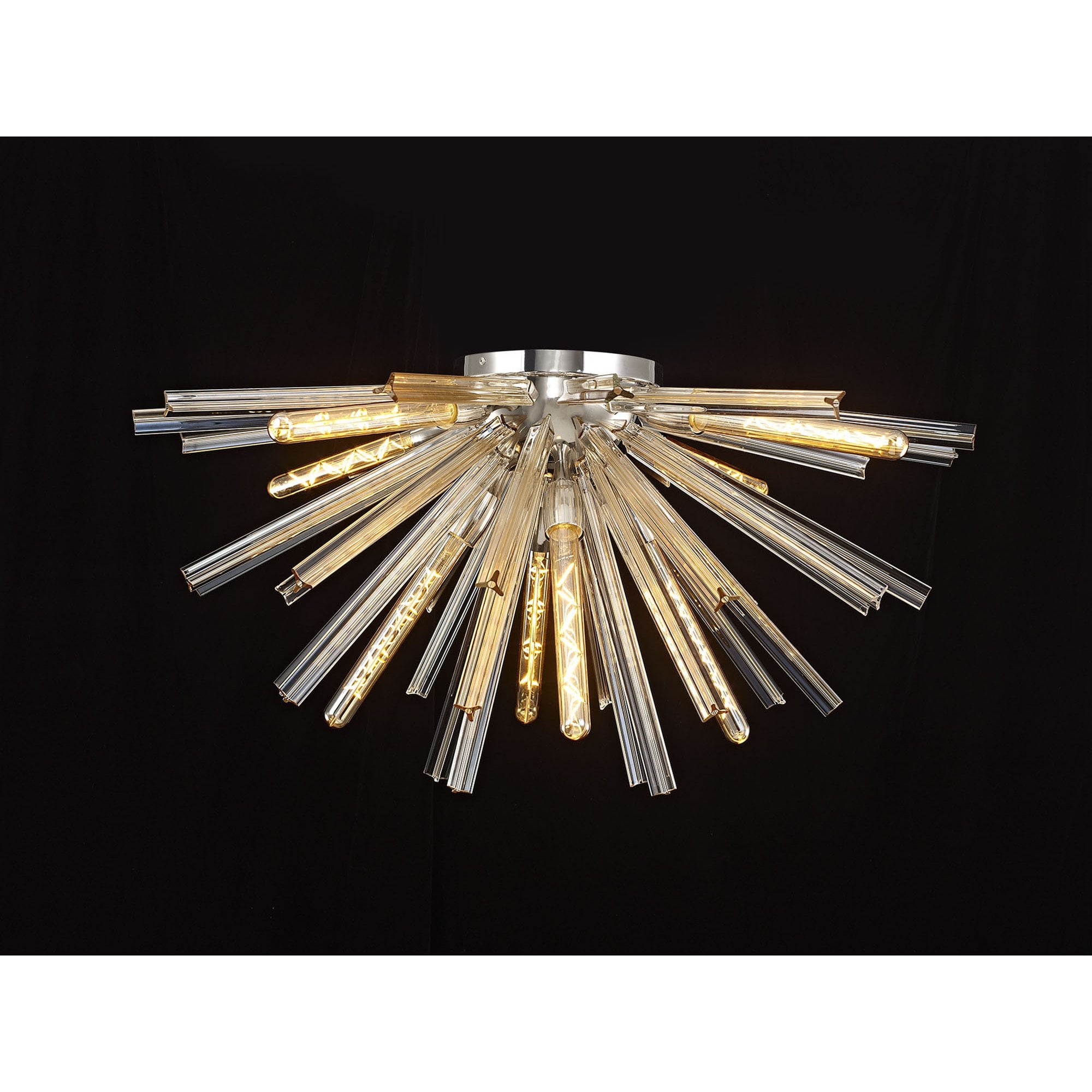 Fabula Wordworth 8 Light Semi-Flush Light - Polished Nickel & Champagne Gold Glass