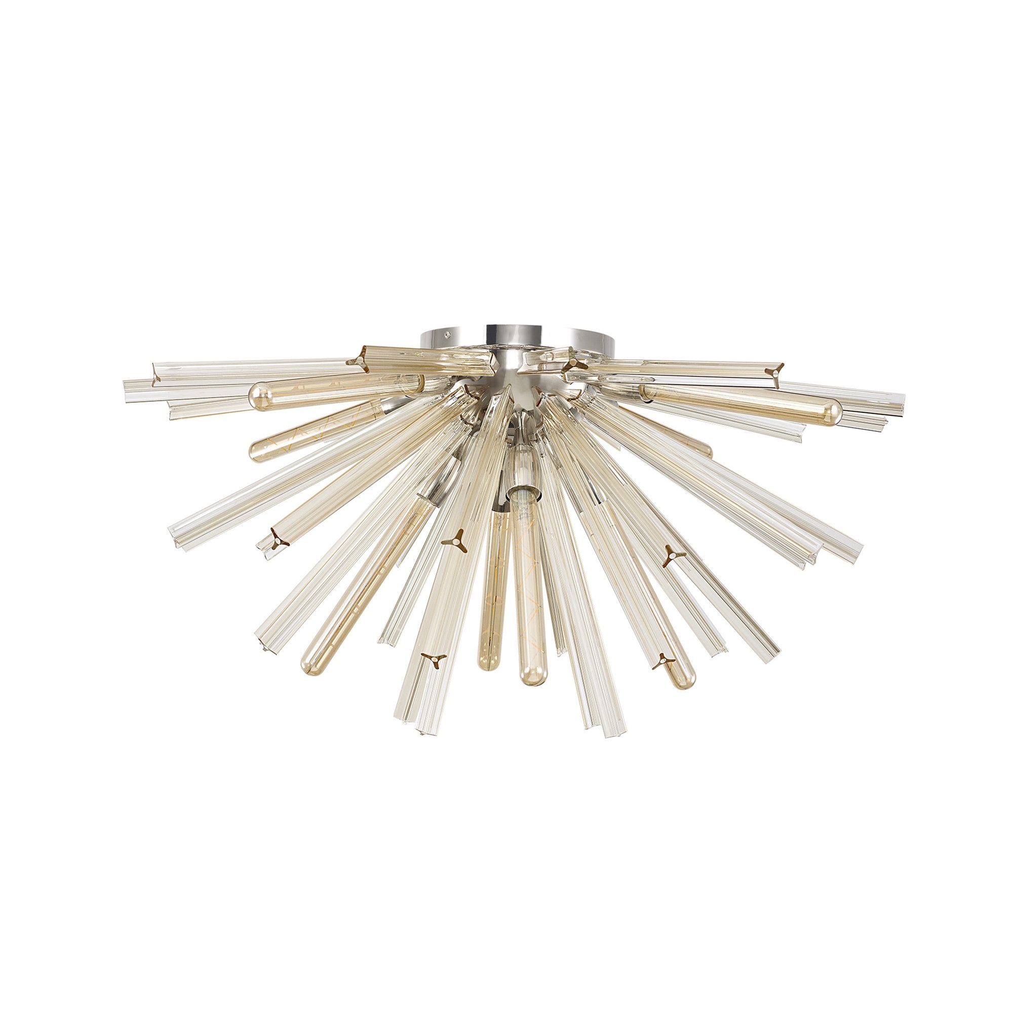 Fabula Wordworth 8 Light Semi-Flush Light - Polished Nickel & Champagne Gold Glass