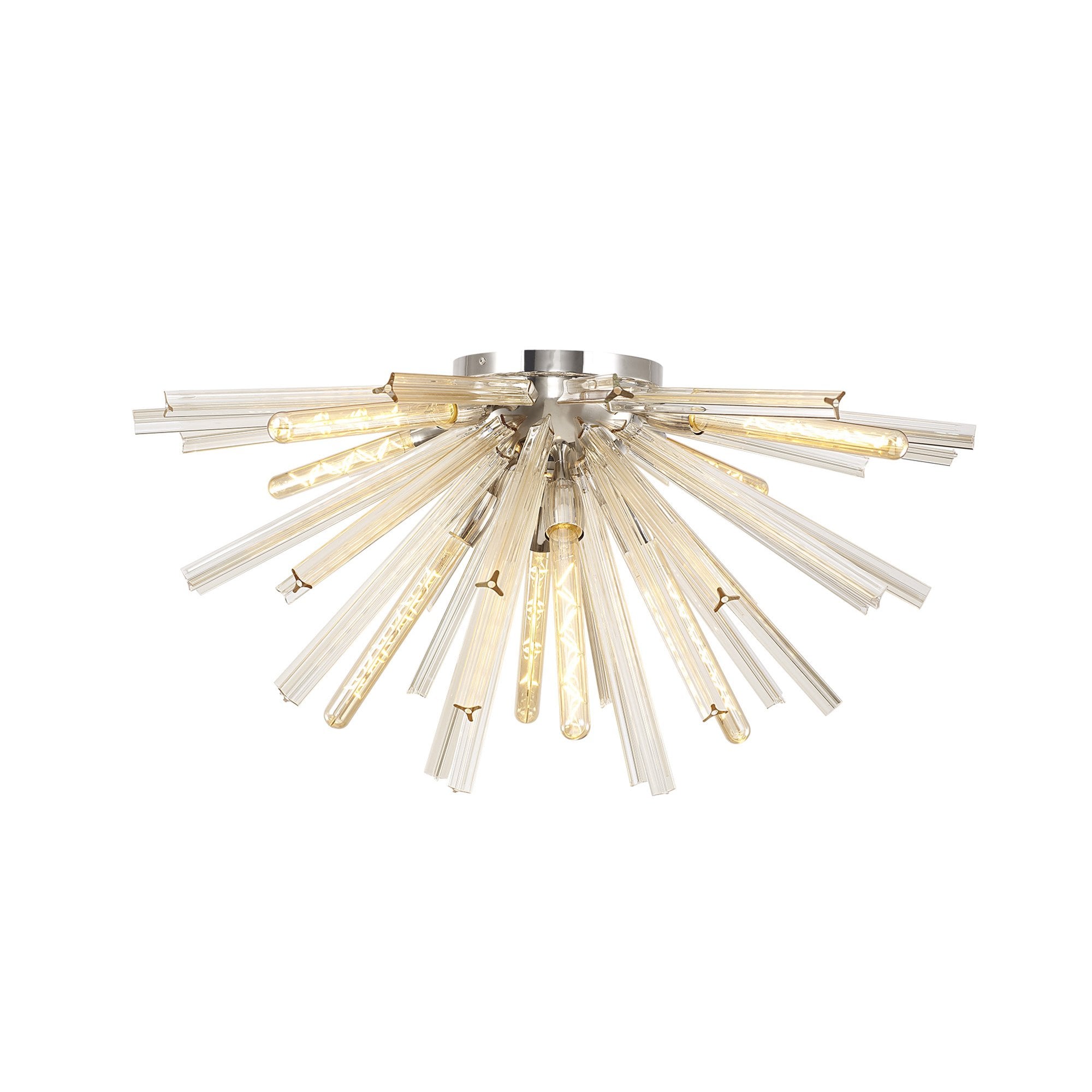 Fabula Wordworth 8 Light Semi-Flush Light - Polished Nickel & Champagne Gold Glass