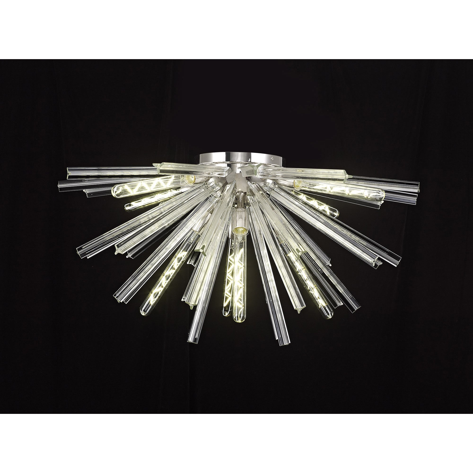 Fabula Wordworth 8 Light Semi-Flush Light - Polished Nickel & Clear Glass