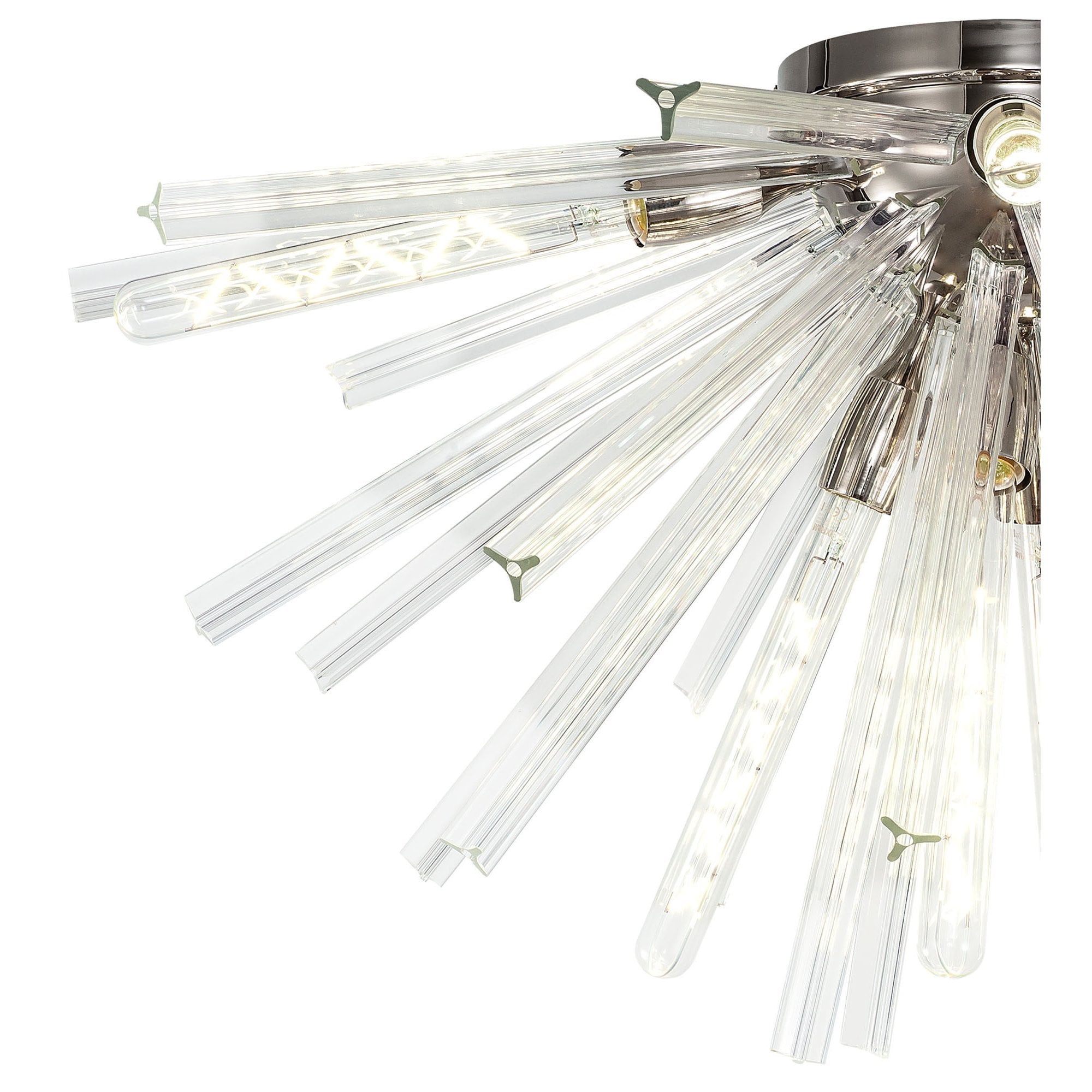 Fabula Wordworth 8 Light Semi-Flush Light - Polished Nickel & Clear Glass