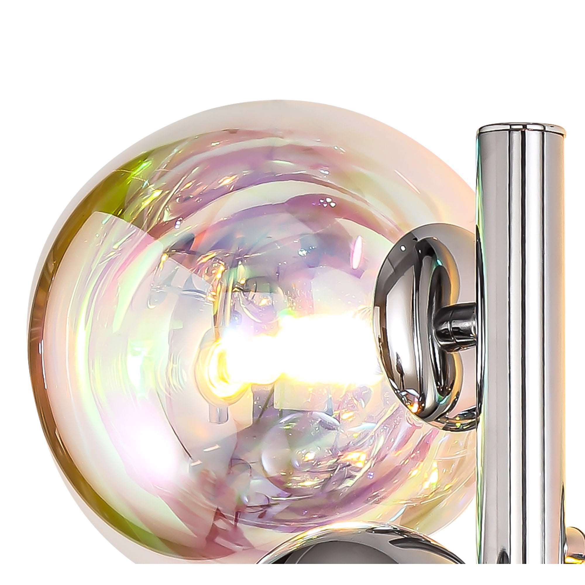 Fabula Roding 2 Light Wall Lamp - Polished Chrome & Iridescent Glass