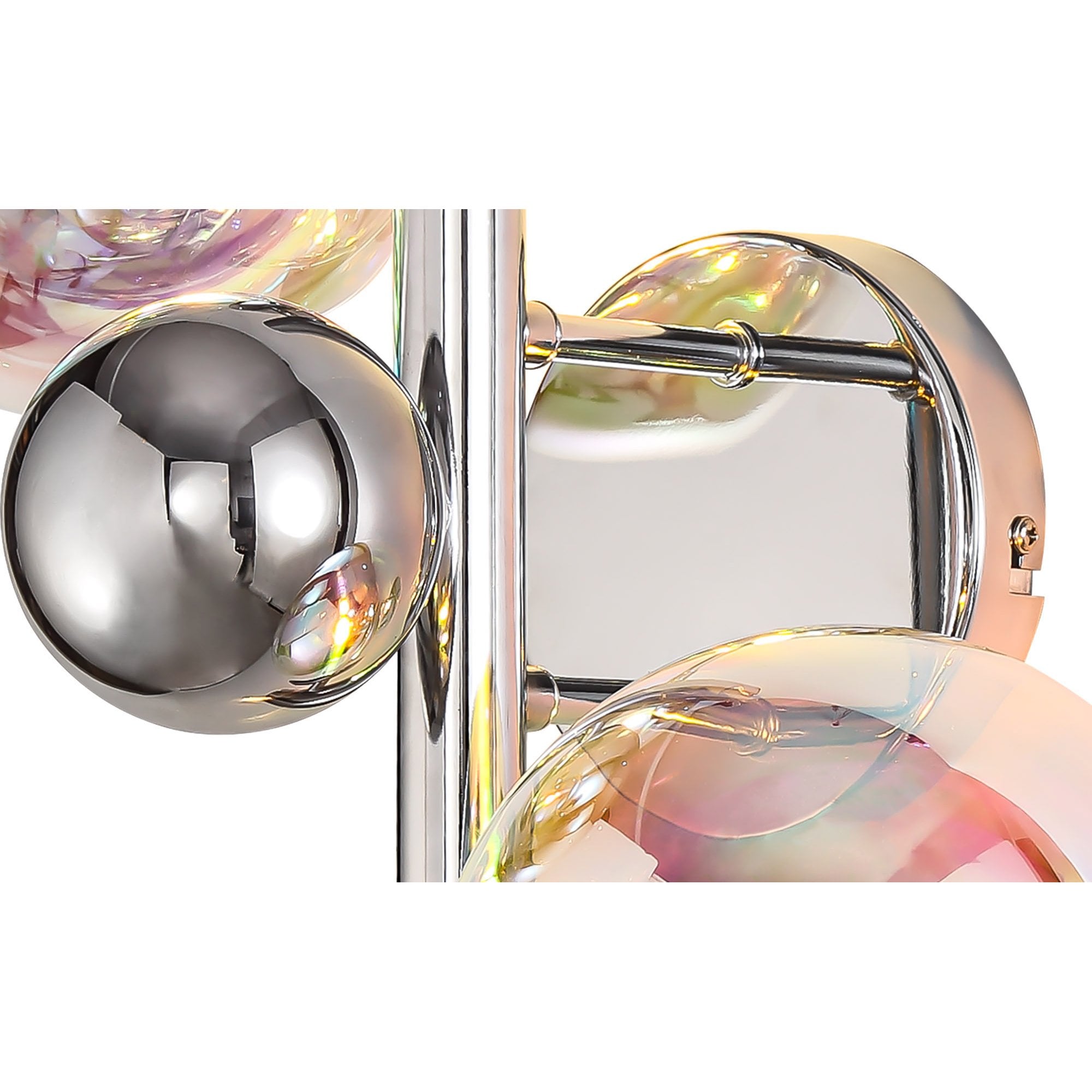 Fabula Roding 2 Light Wall Lamp - Polished Chrome & Iridescent Glass