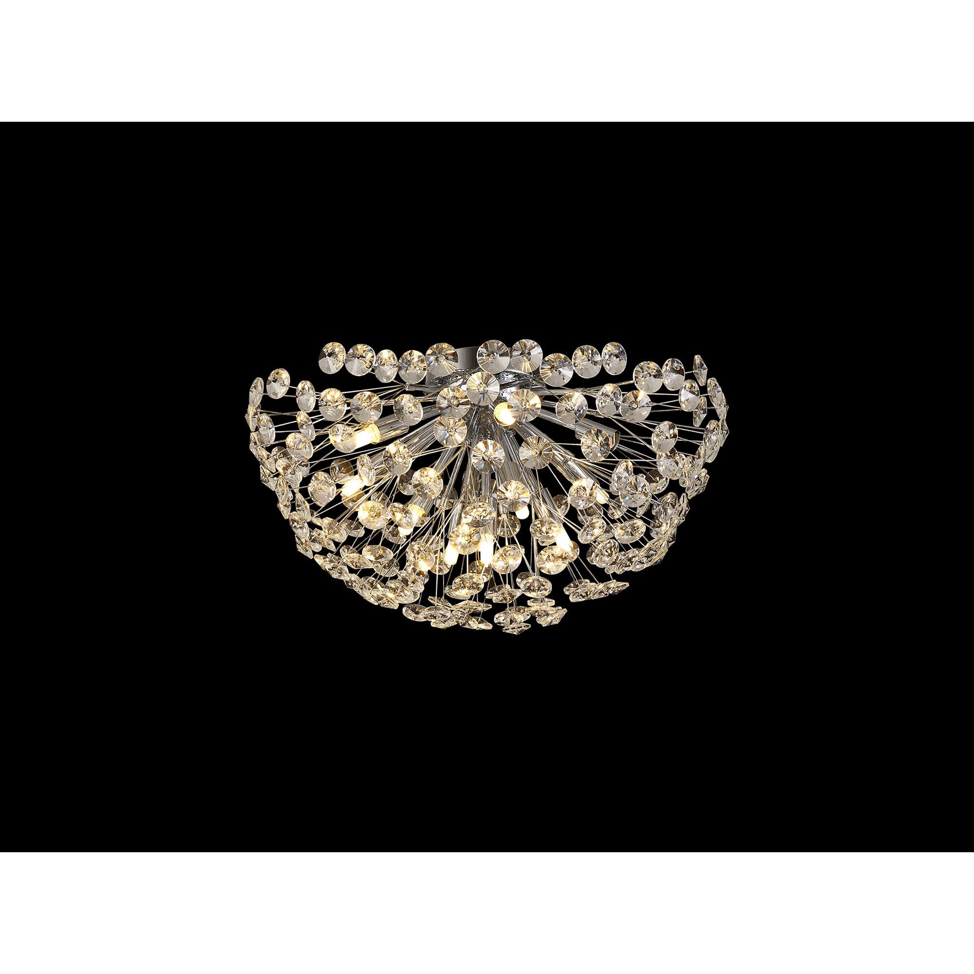 Fabula Grosvenor 11 Light Flush Light - Polished Chrome & Crystal