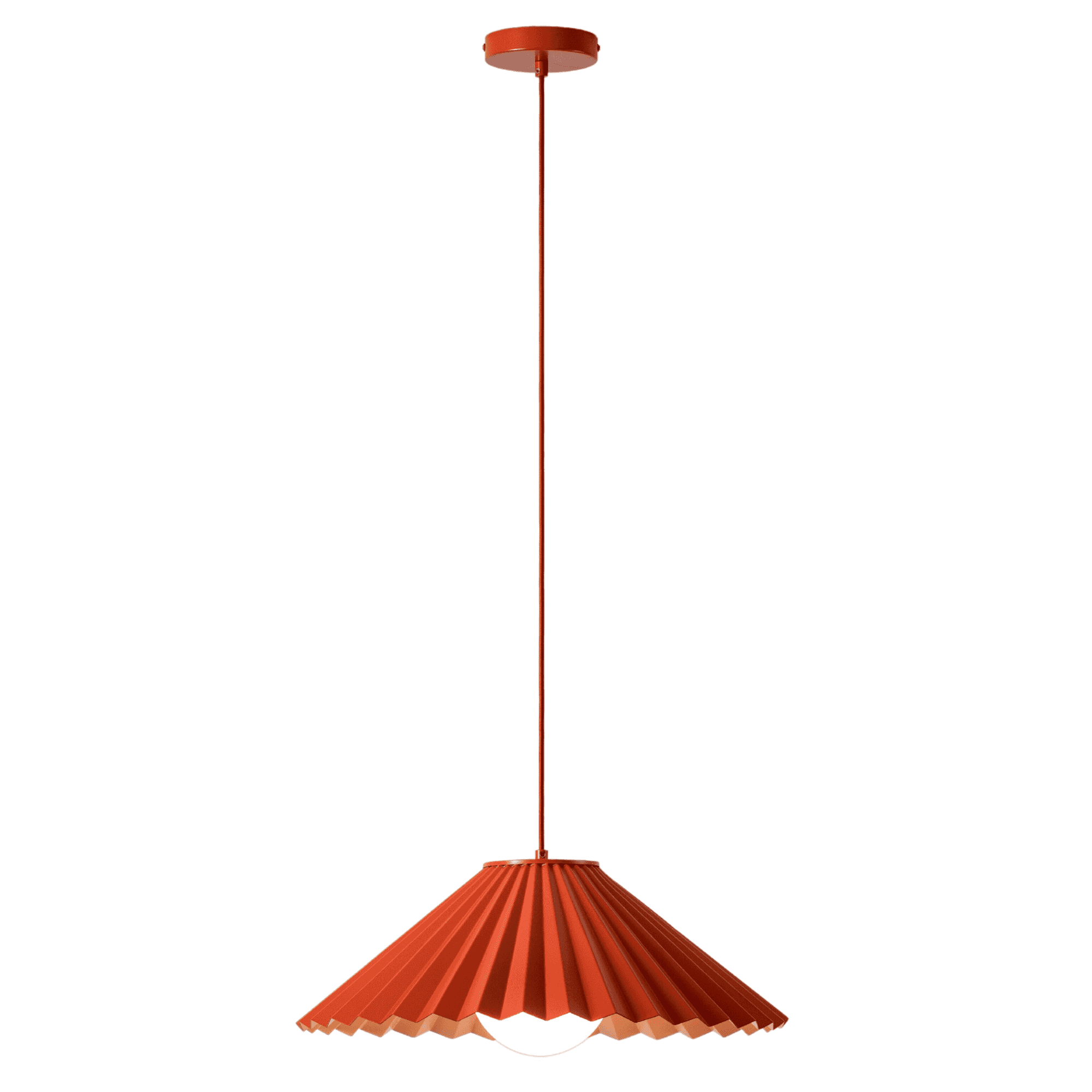 houseof. The Pleat Ceiling Pendant (Thick Metal Material) - Burnt Orange & Pale Pink
