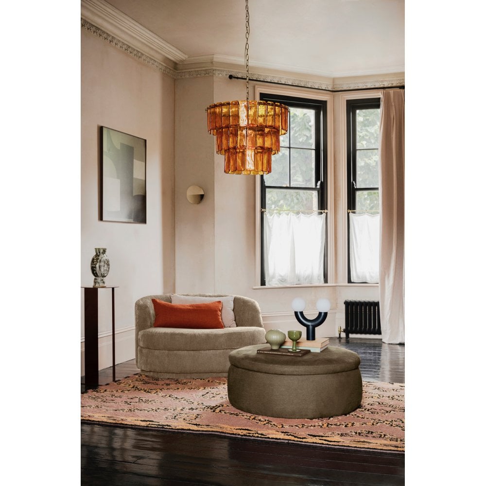 houseof. Amber Glass Lady Fingers Chandelier