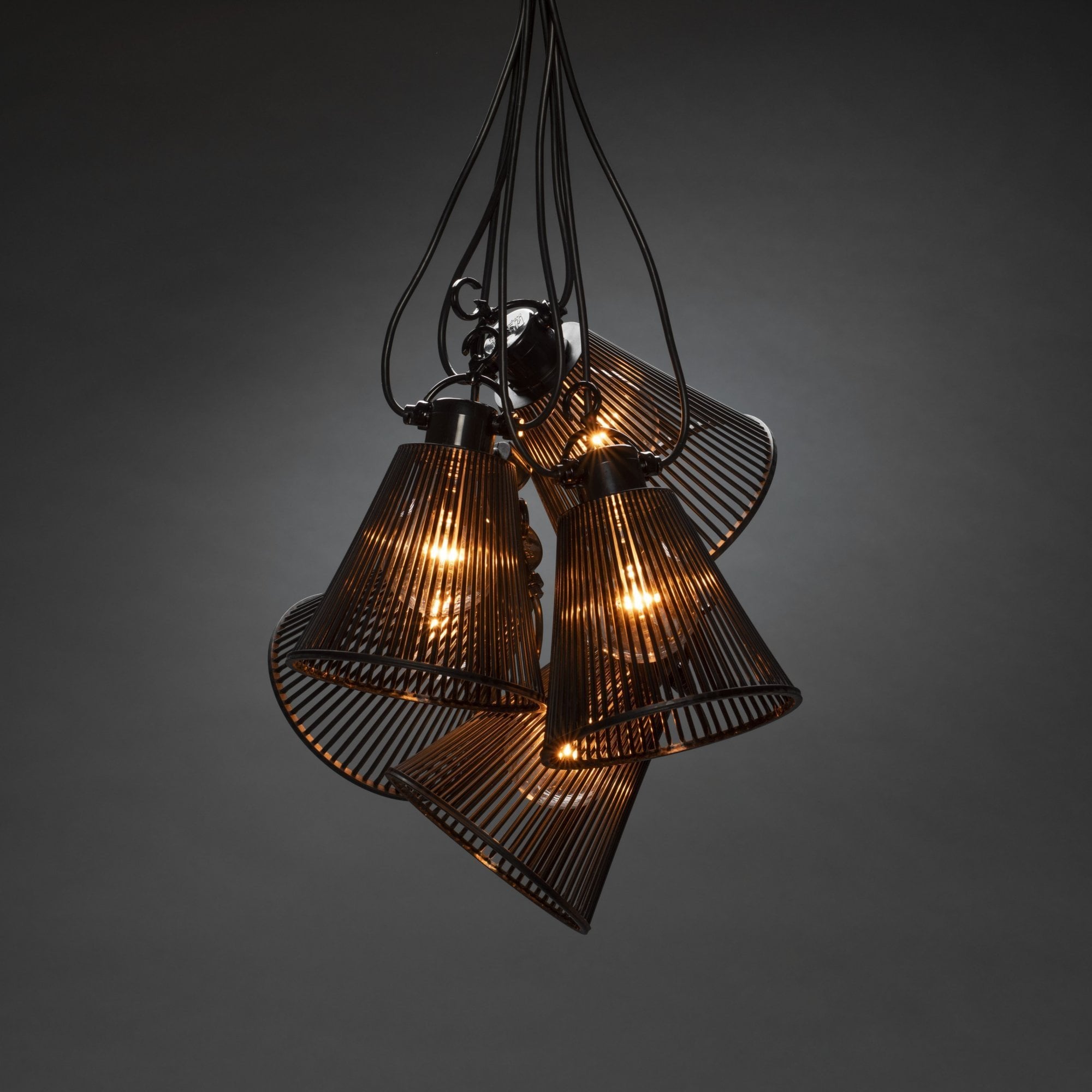 Konstsmide Festoon 9.15m Add-On Set - 10 LED Bulbs - 2000K - Black Shades