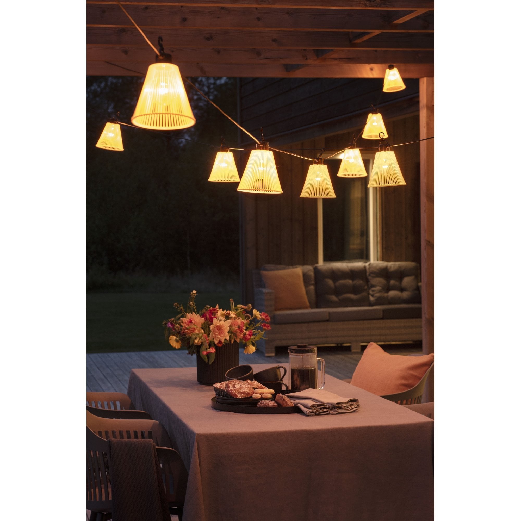 Konstsmide Festoon 9.15m Add-On Set - 10 LED Bulbs - 2000K - Yellow Shades