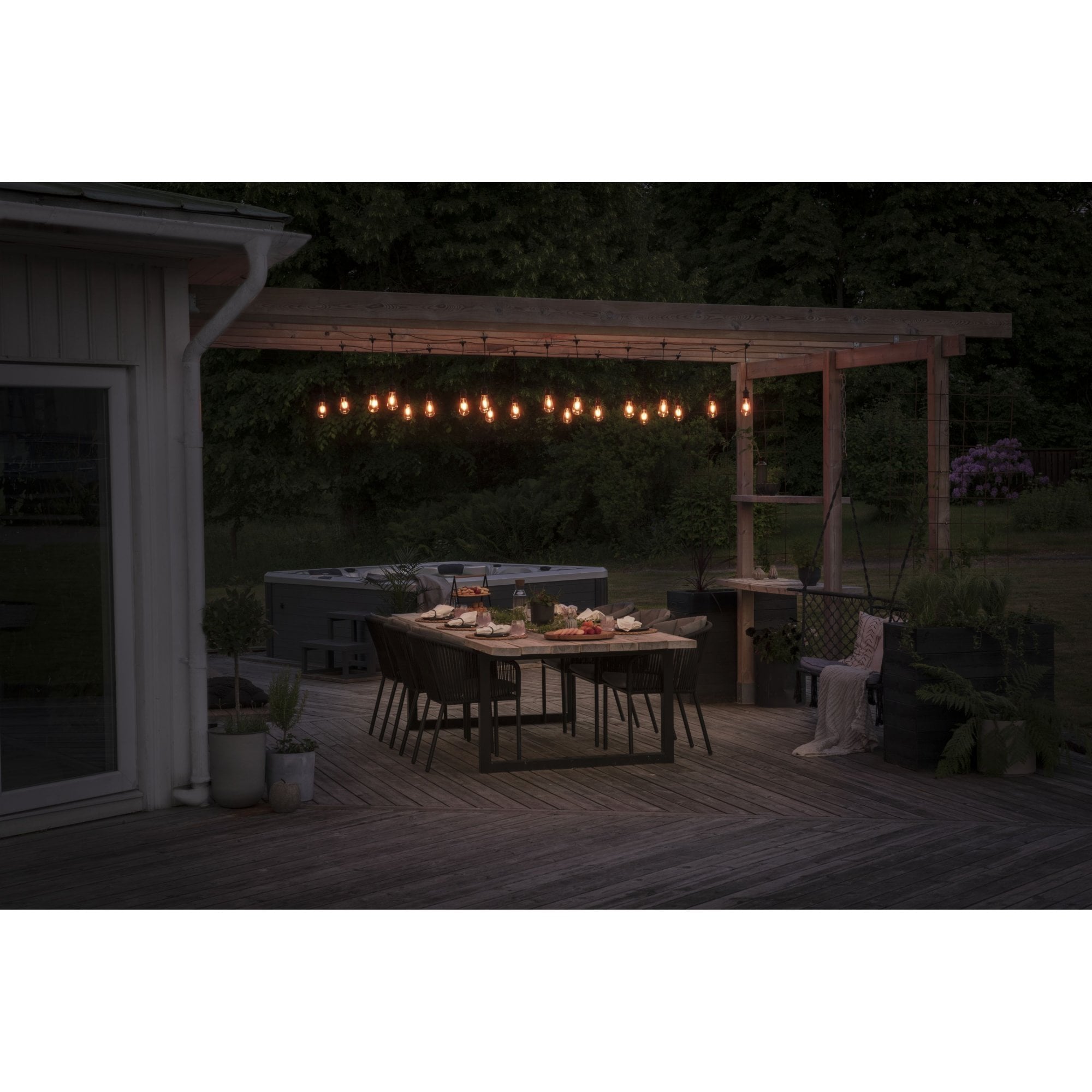 Konstsmide Festoon 9.15m Add-On Set - 10 Pear-Shaped LED Bulbs - 1800K - Icicle Drop