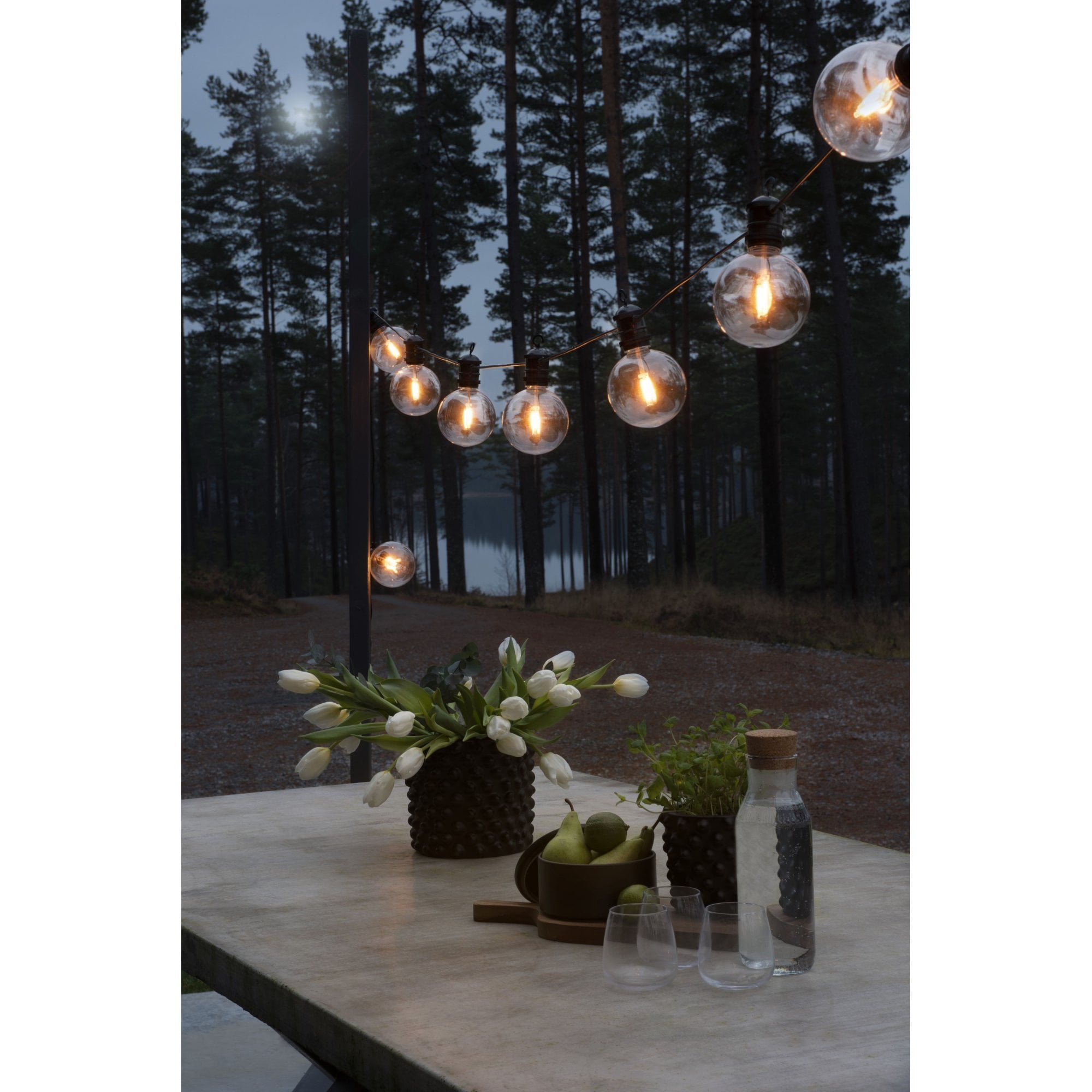 Konstsmide Festoon 9.15m Add-On Set - 10 Round LED Bulbs - 1800K