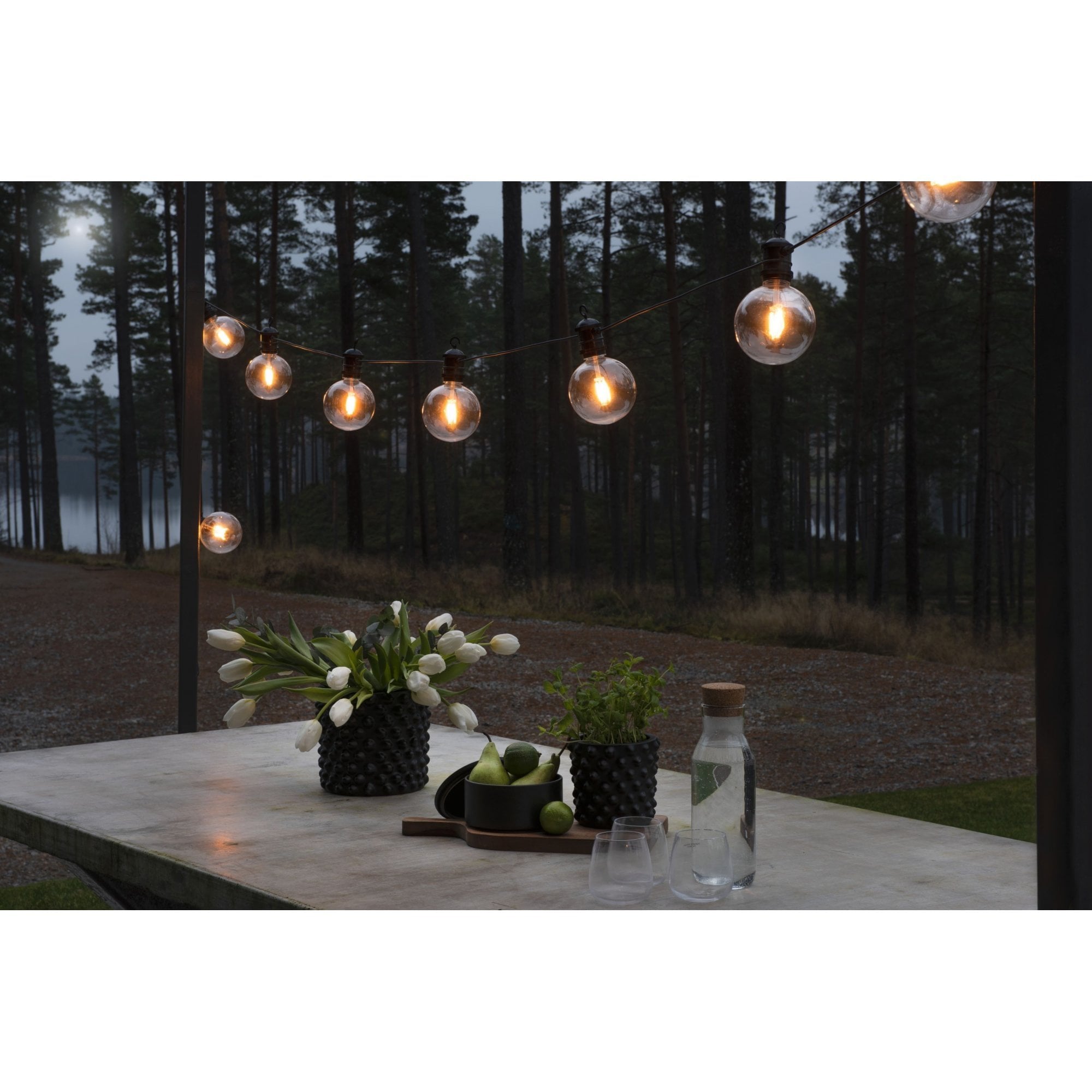 Konstsmide Festoon 4.5m Light Set - 10 Round LED Bulbs - 1800K - Short Drop