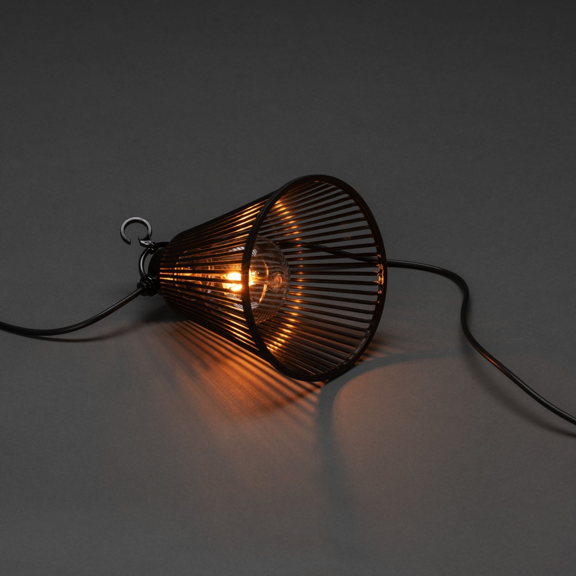 Konstsmide Festoon 9.15m Light Set - 10 LED Bulbs - 2000K - Black Shades