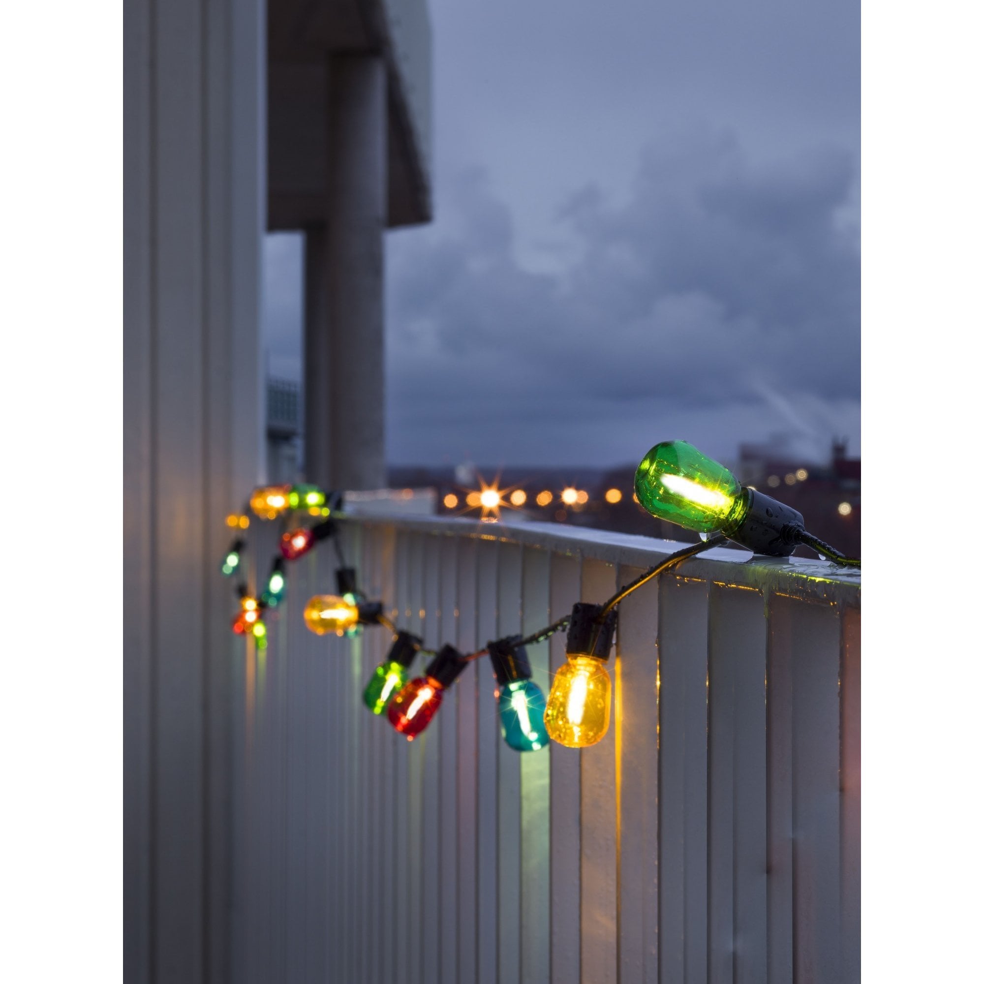 Konstsmide Festoon 4.75m Light Set - 20 Oval LED Bulbs - Multicoloured