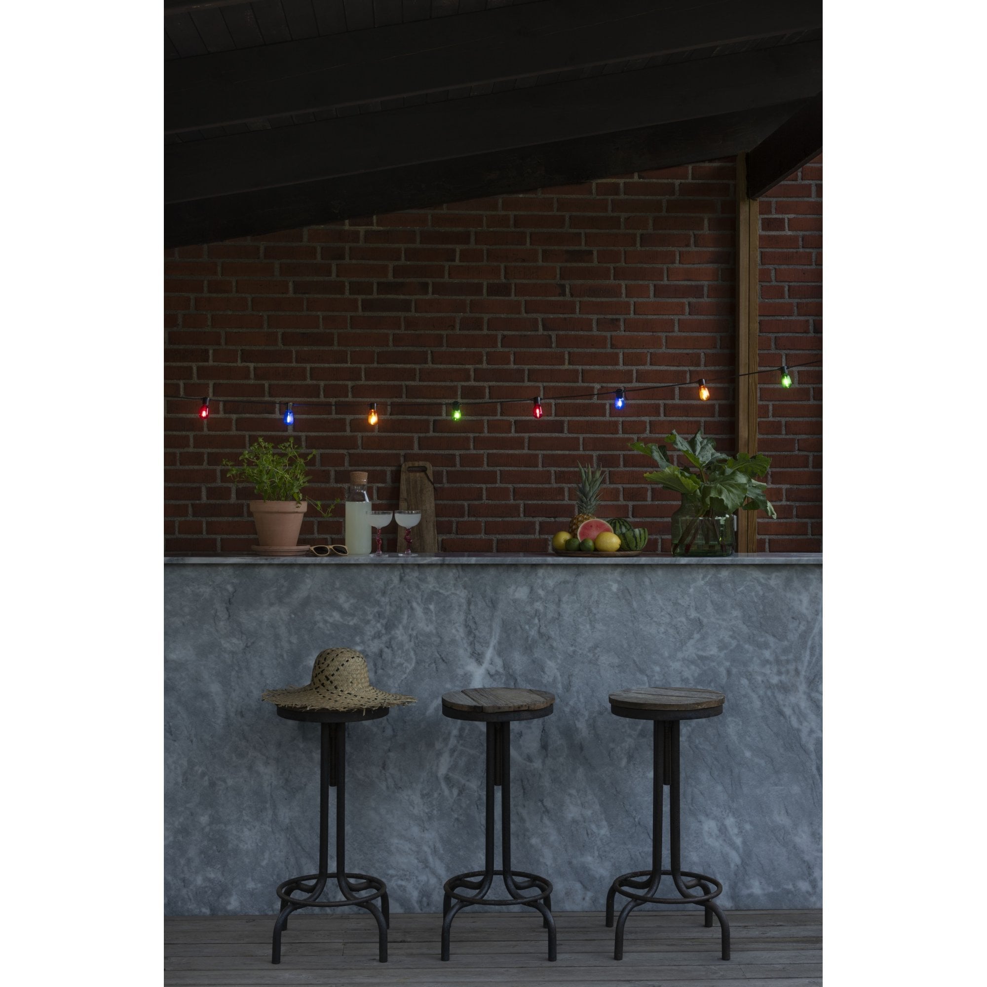 Konstsmide Festoon 9.75m Light Set - 40 Oval LED Bulbs - Multicoloured