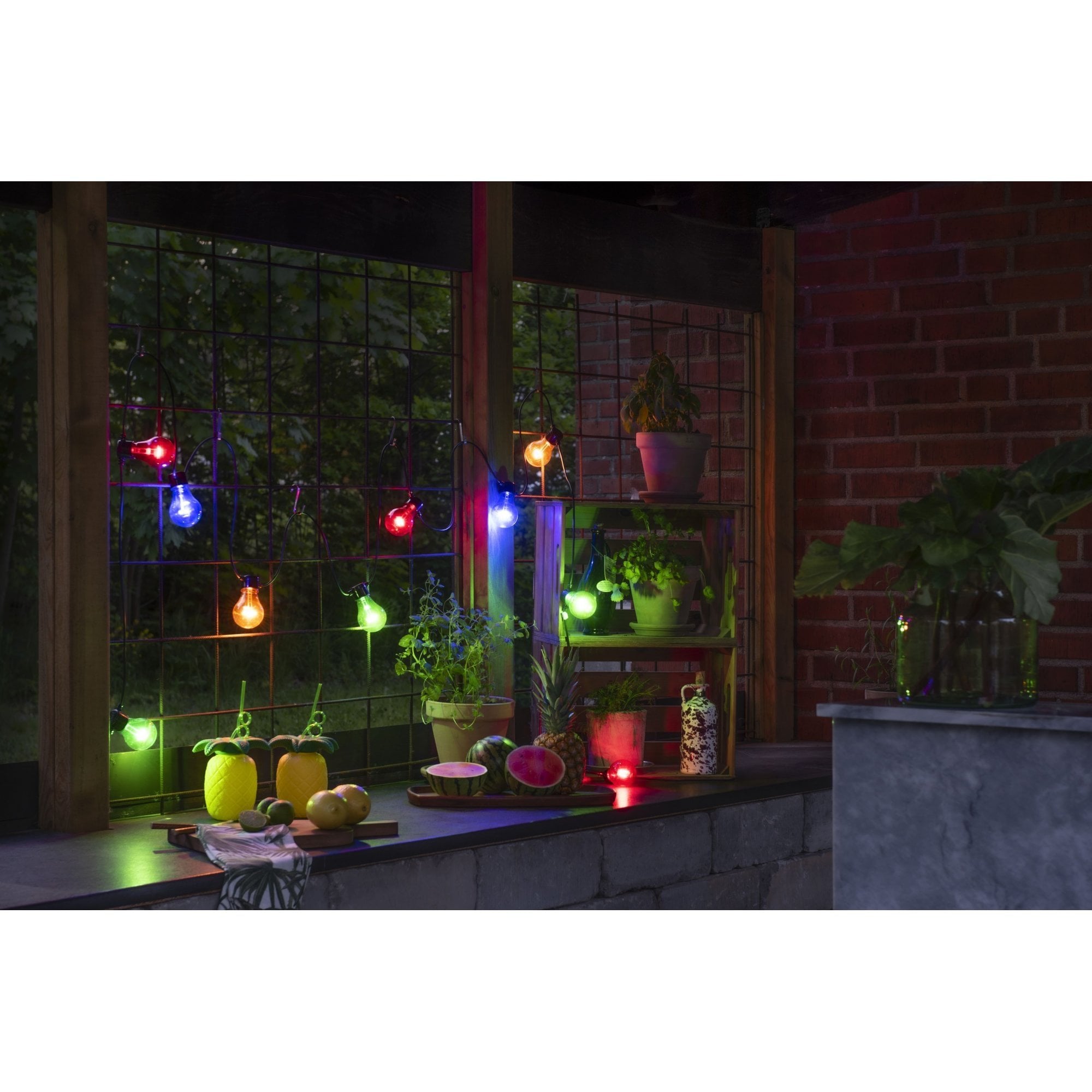 Konstsmide Festoon 2m Light Set - 5 LED Bulbs - Multicoloured - Battery Operated
