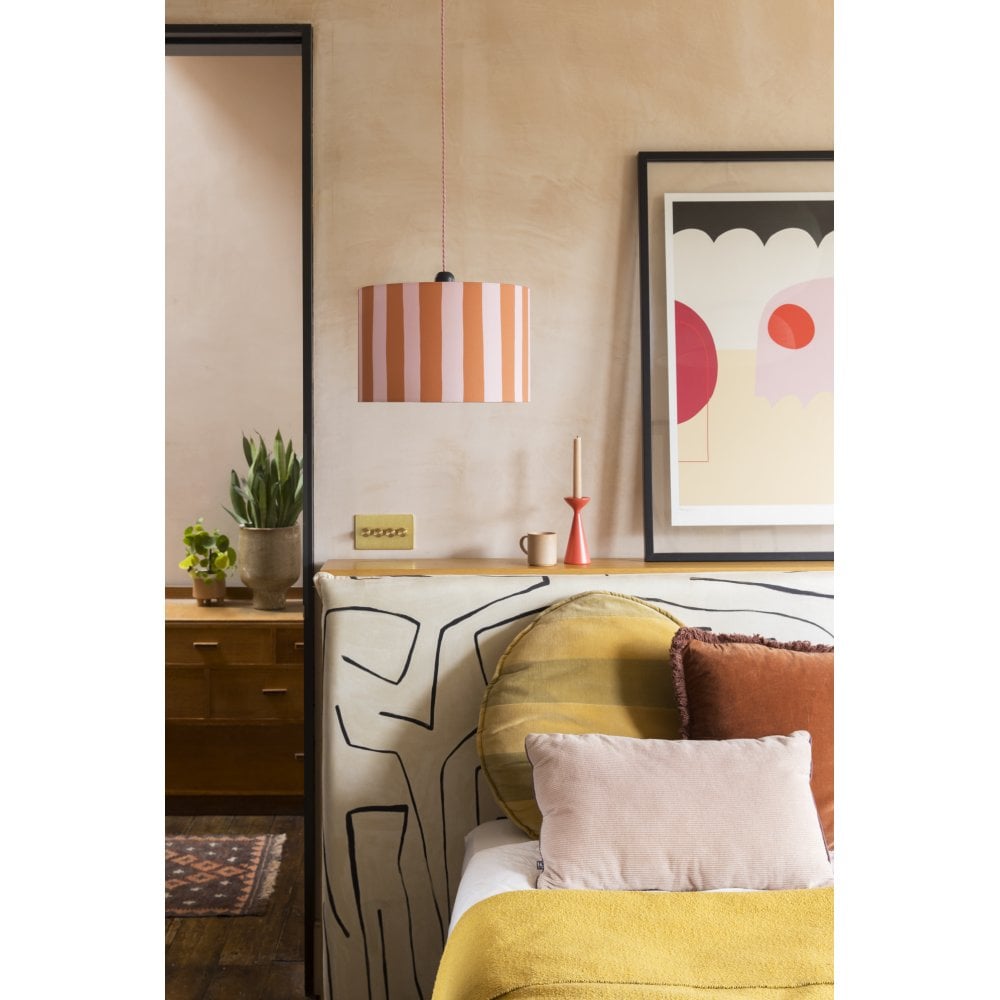 houseof. Small Stripe Print Shade - Pink & Orange