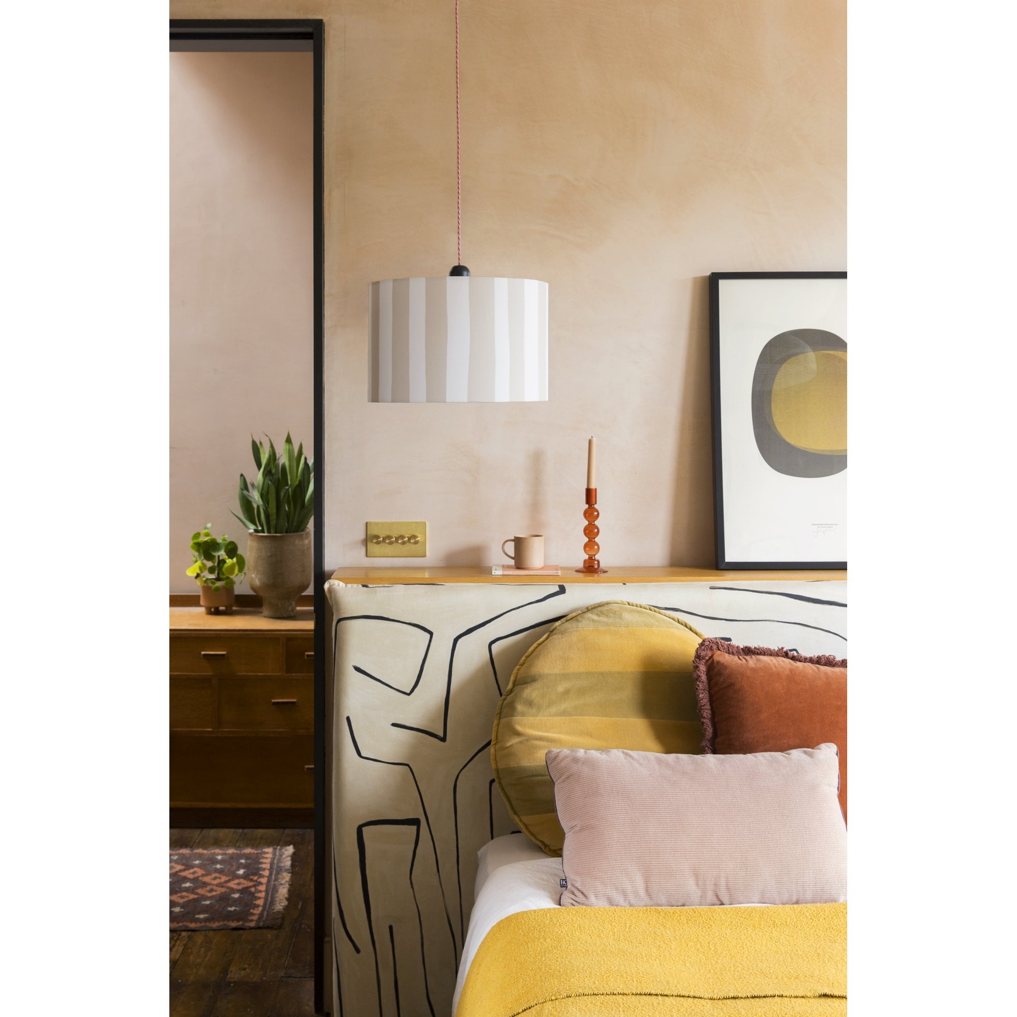 houseof. Small Stripe Print Shade - Sand & Marshmallow