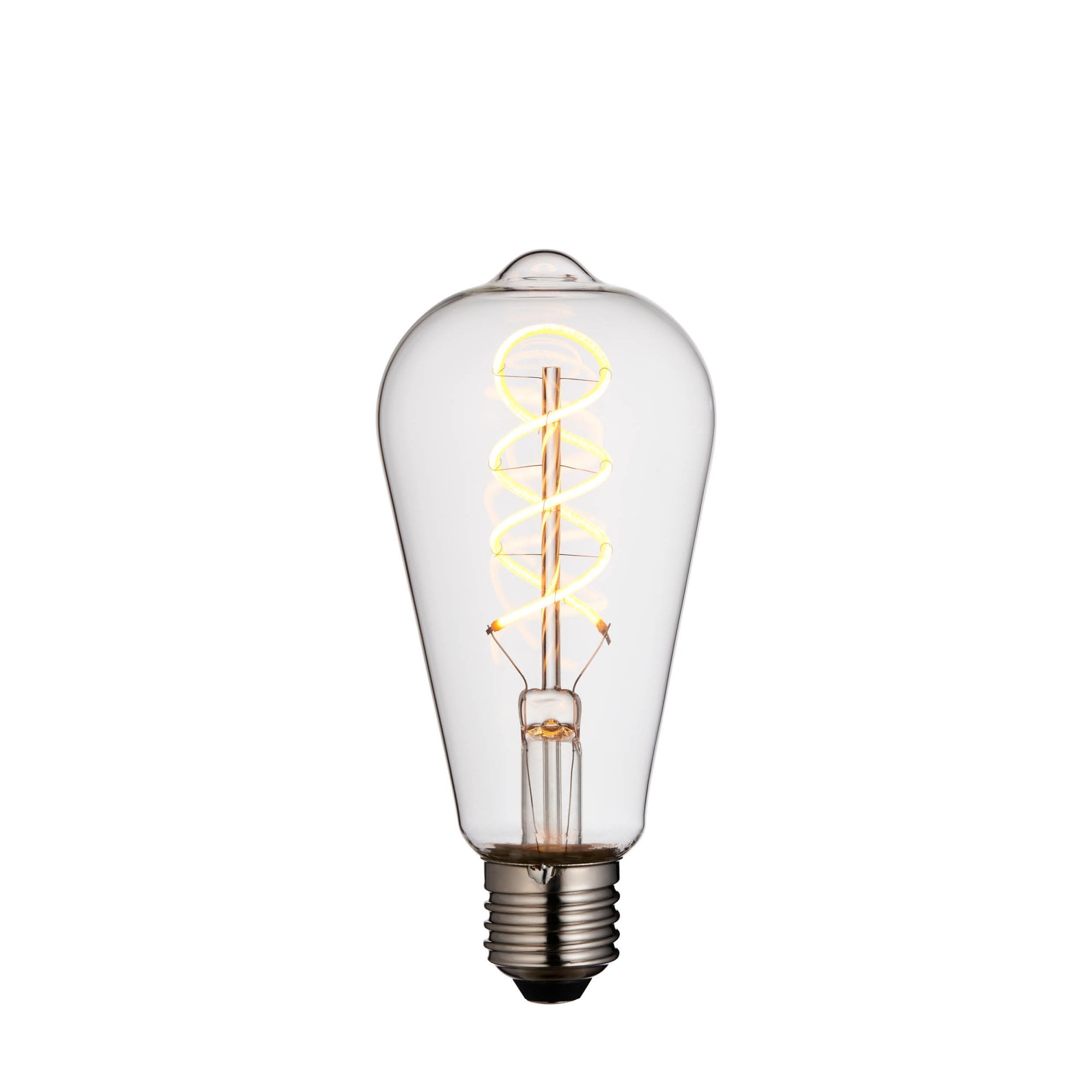 Endon E27 4W LED Twist Pear Filament Bulb - 2200K - Dimmable - Clear Glass
