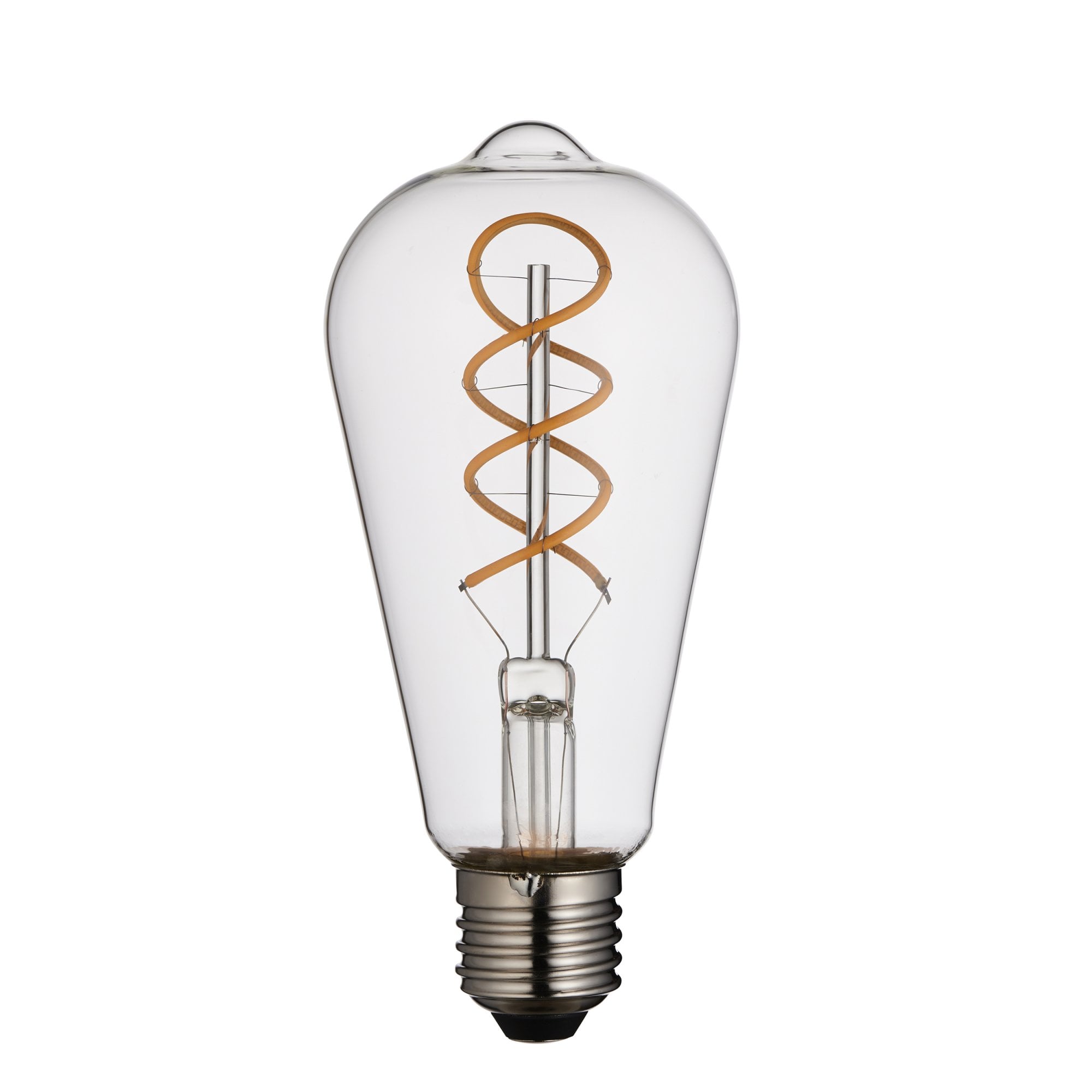 Endon E27 4W LED Twist Pear Filament Bulb - 2200K - Dimmable - Clear Glass
