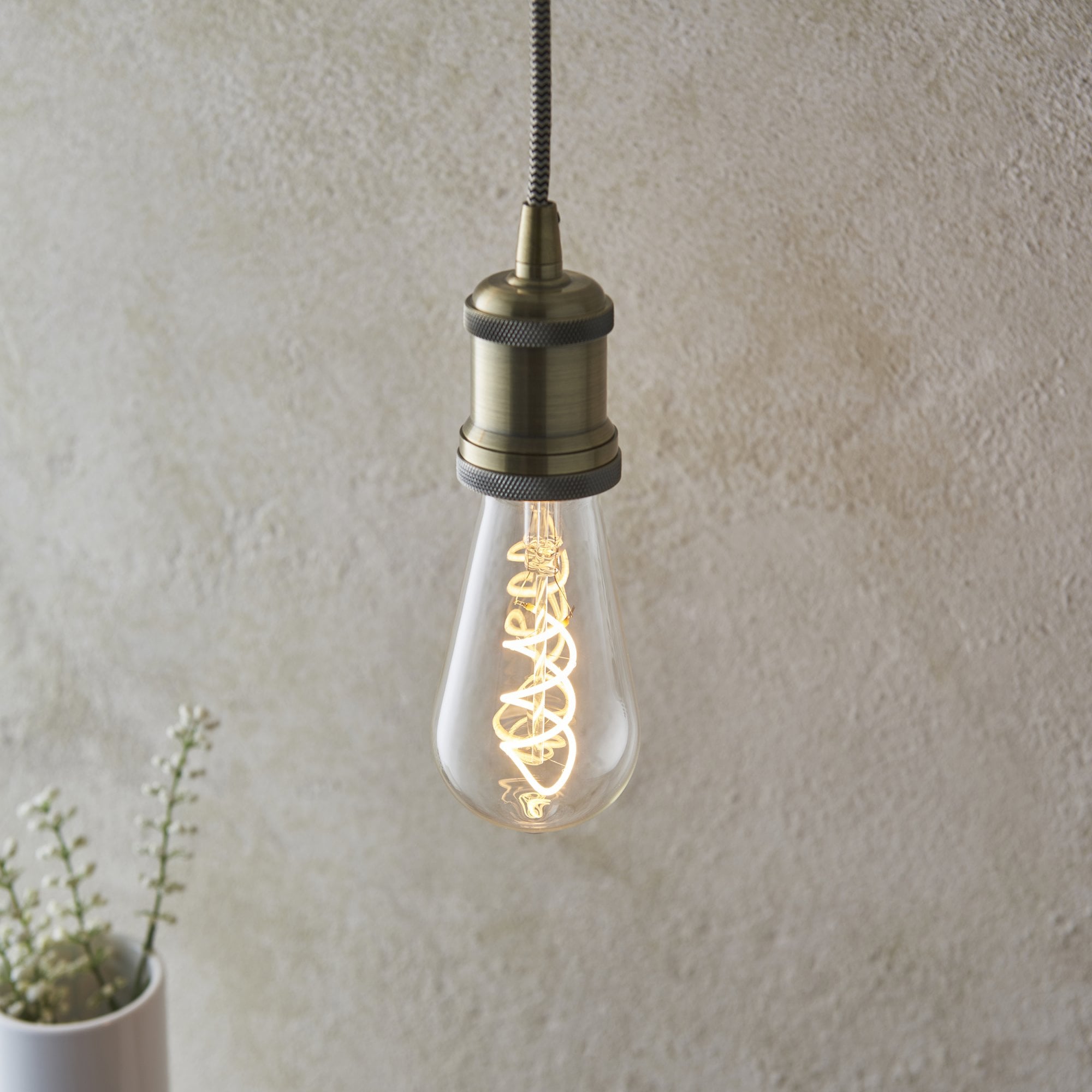 Endon E27 4W LED Twist Pear Filament Bulb - 2200K - Dimmable - Clear Glass