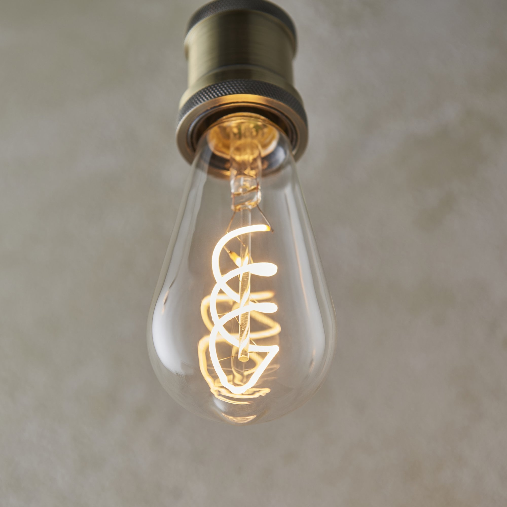 Endon E27 4W LED Twist Pear Filament Bulb - 2200K - Dimmable - Clear Glass