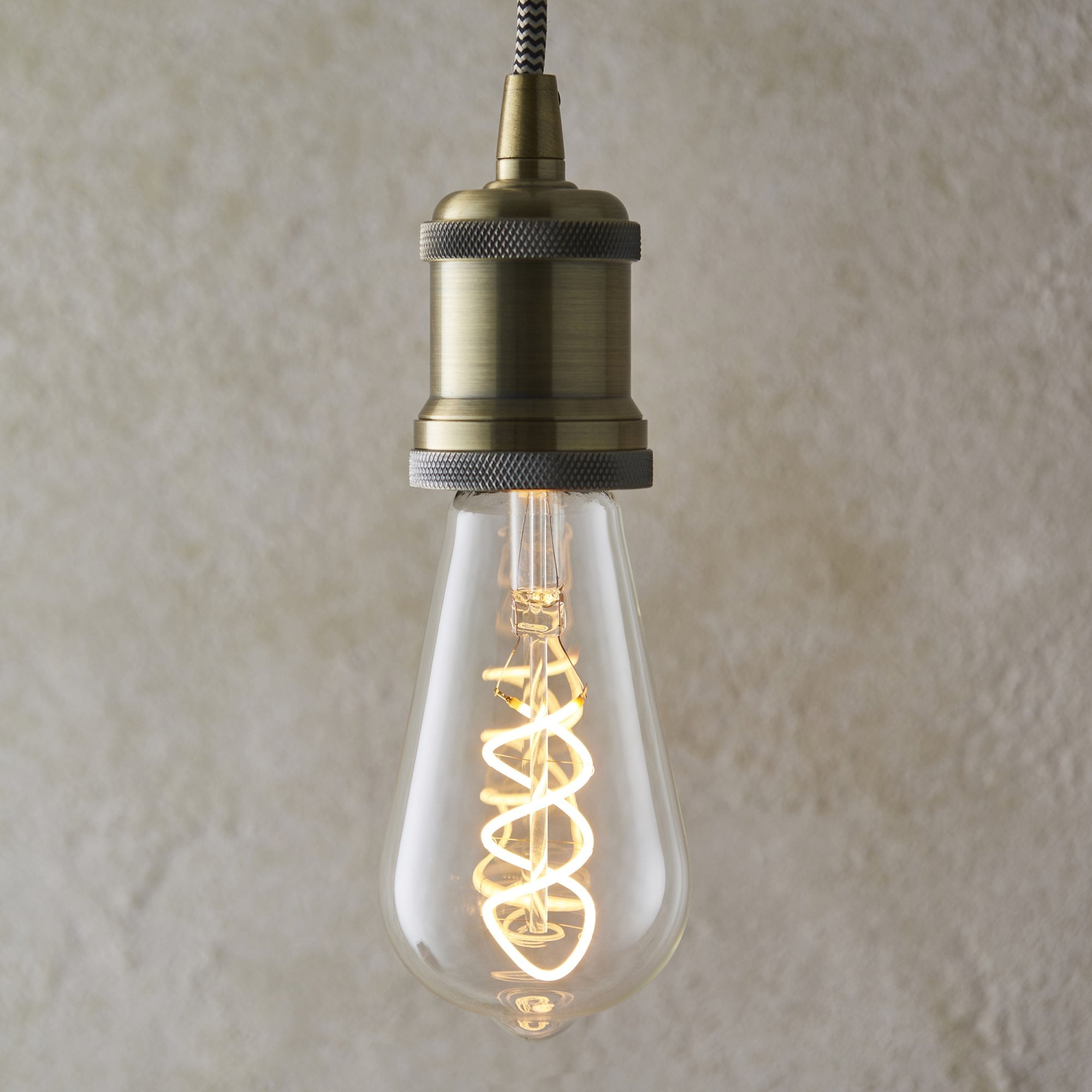 Endon E27 4W LED Twist Pear Filament Bulb - 2200K - Dimmable - Clear Glass
