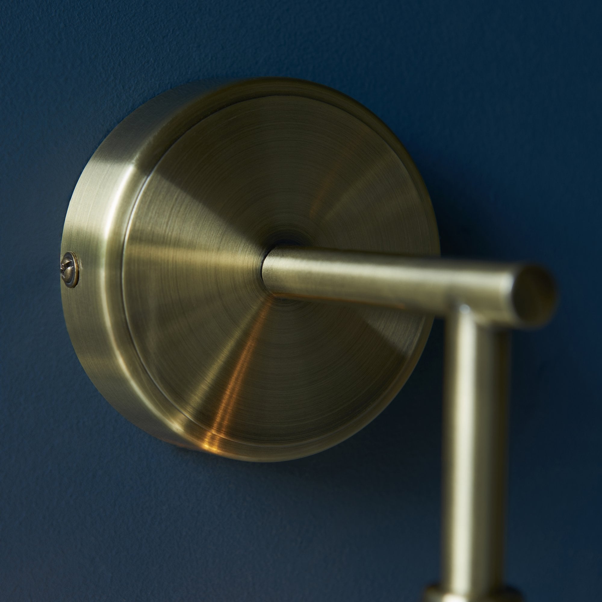 Endon Allegra Single Wall Light - Antique Brass Plate & Clear Spiral Glass