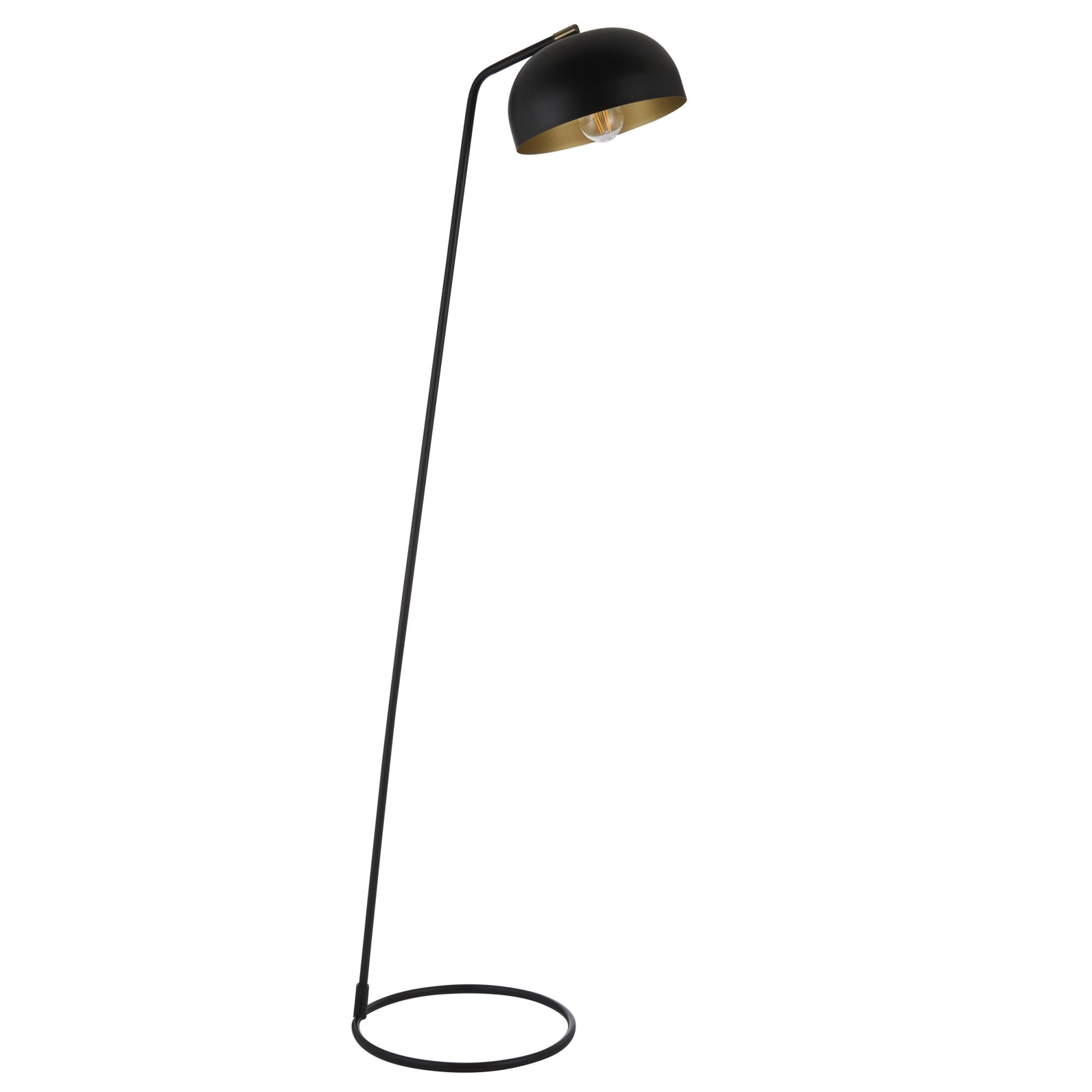 Endon Brair New Single Floor Light - Matt Black & Antique Brass Paint