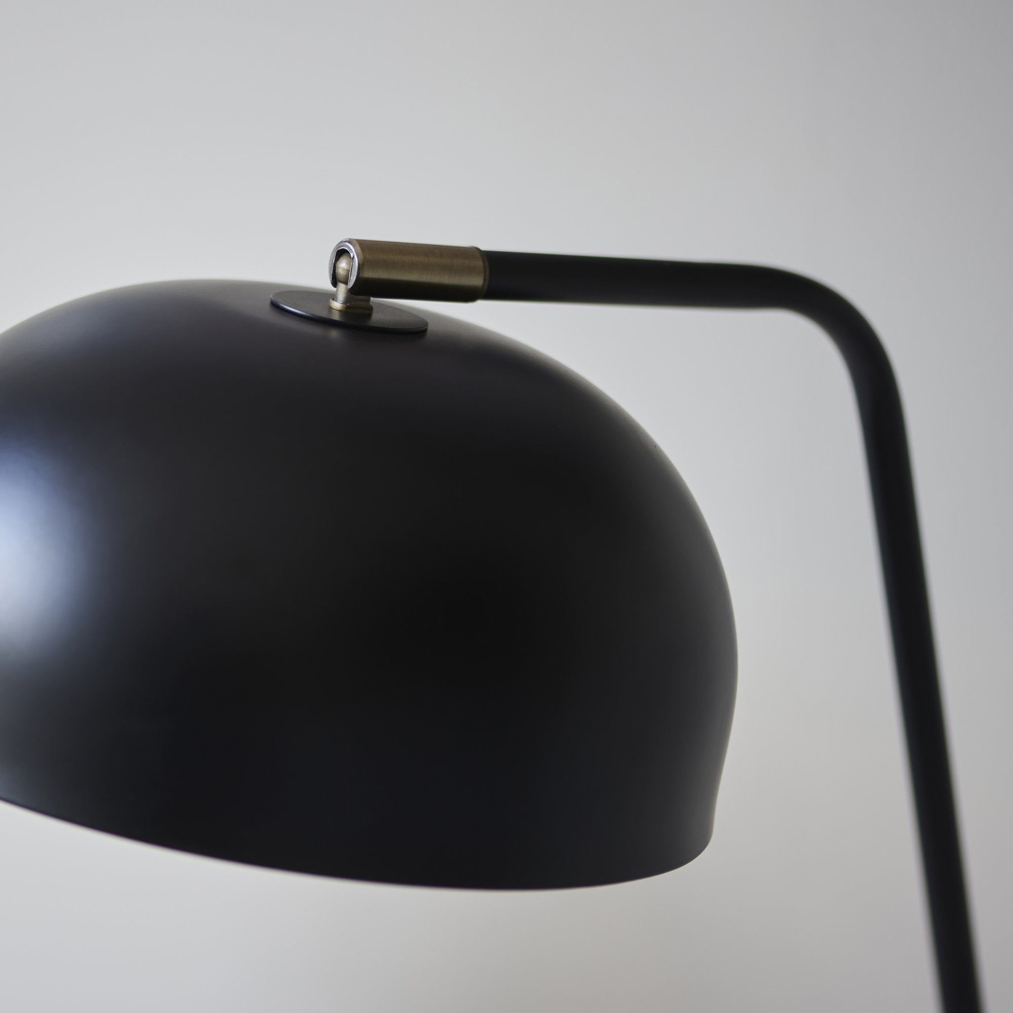 Endon Brair New Single Table Light - Matt Black & Antique Brass Paint