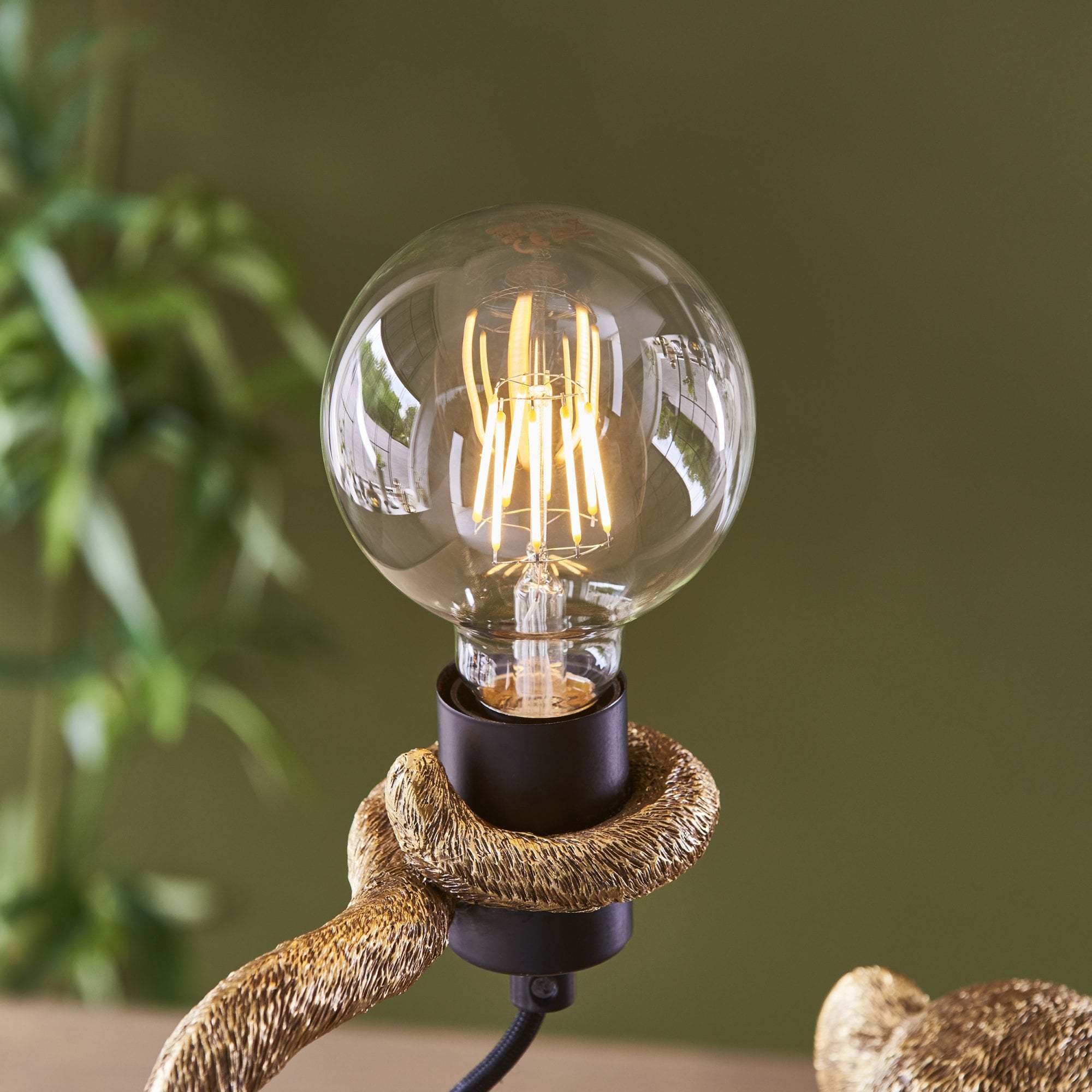 Endon Capuchin Single Table Light - Vintage Gold Paint & Matt Black