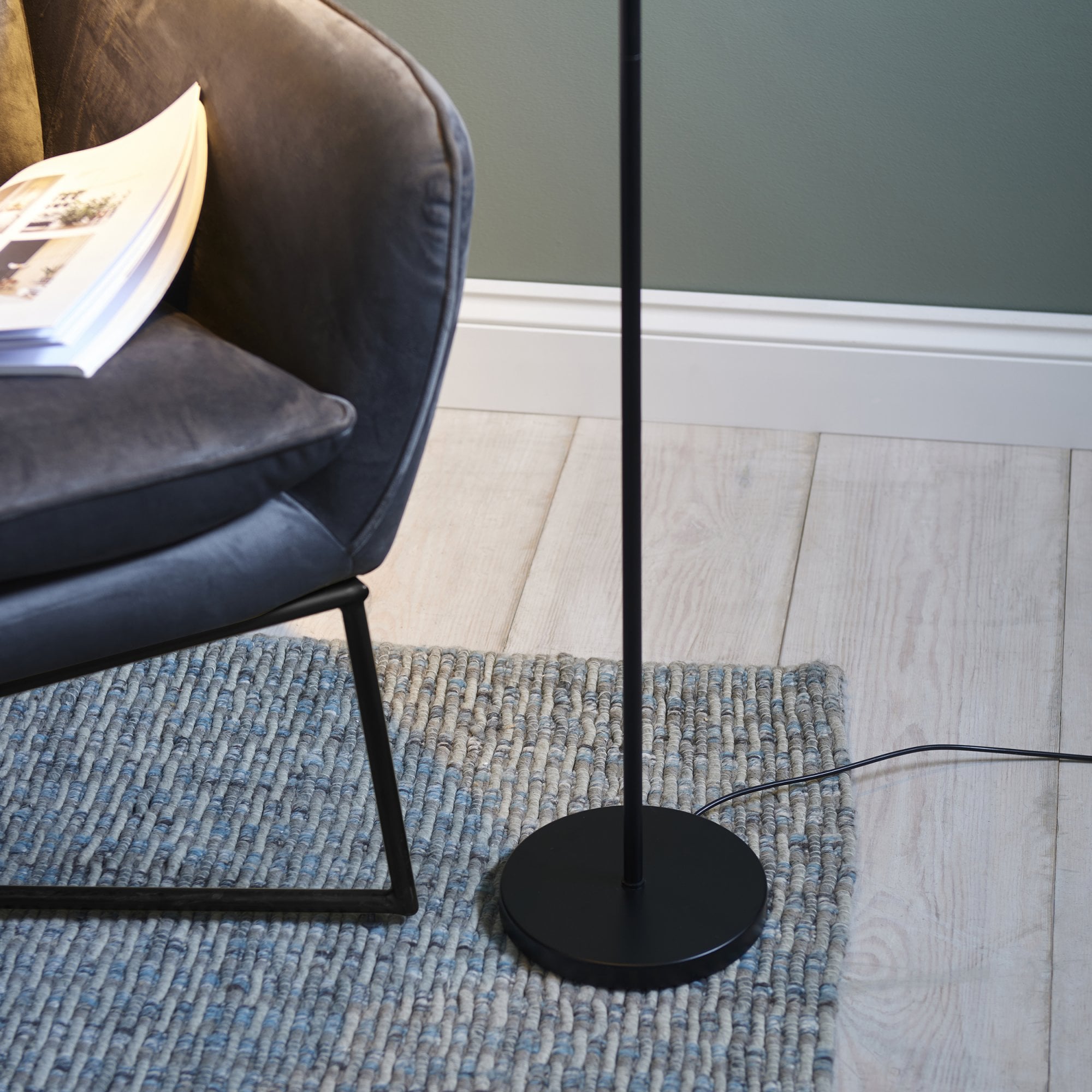 Endon Dedicated Reader Single Floor Light - Matt Black