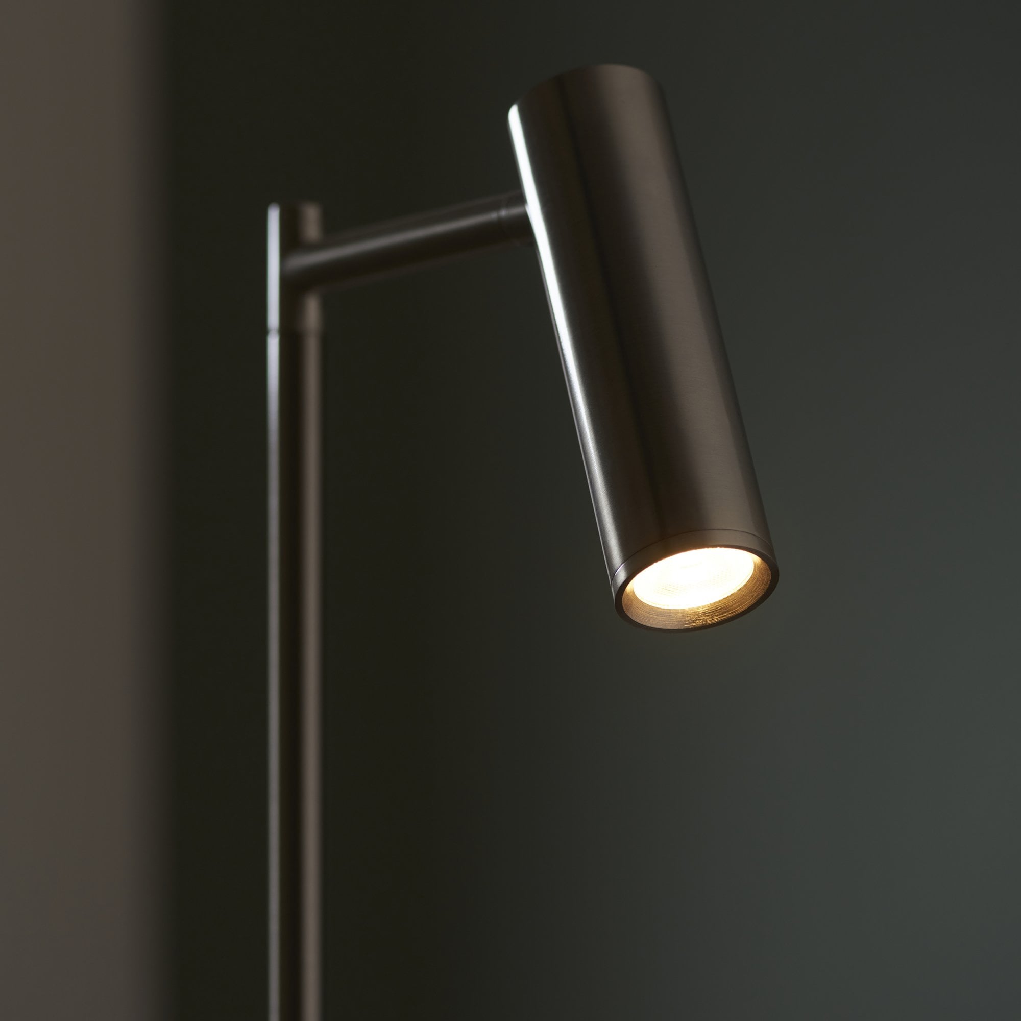 Endon Dedicated Reader Single Floor Light - Satin Nickel Plate