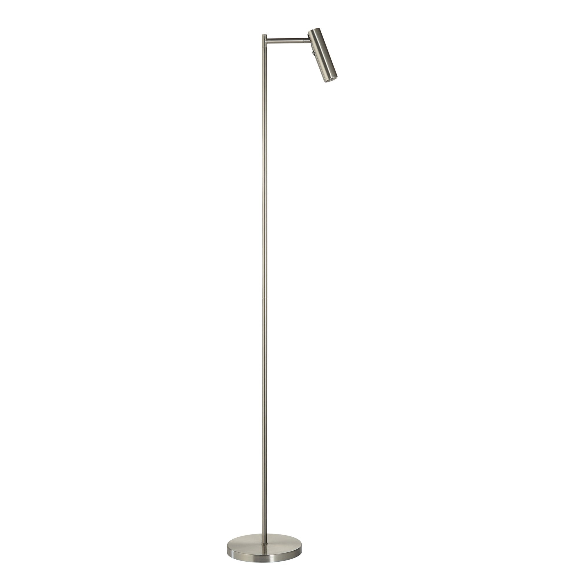 Endon Dedicated Reader Single Floor Light - Satin Nickel Plate