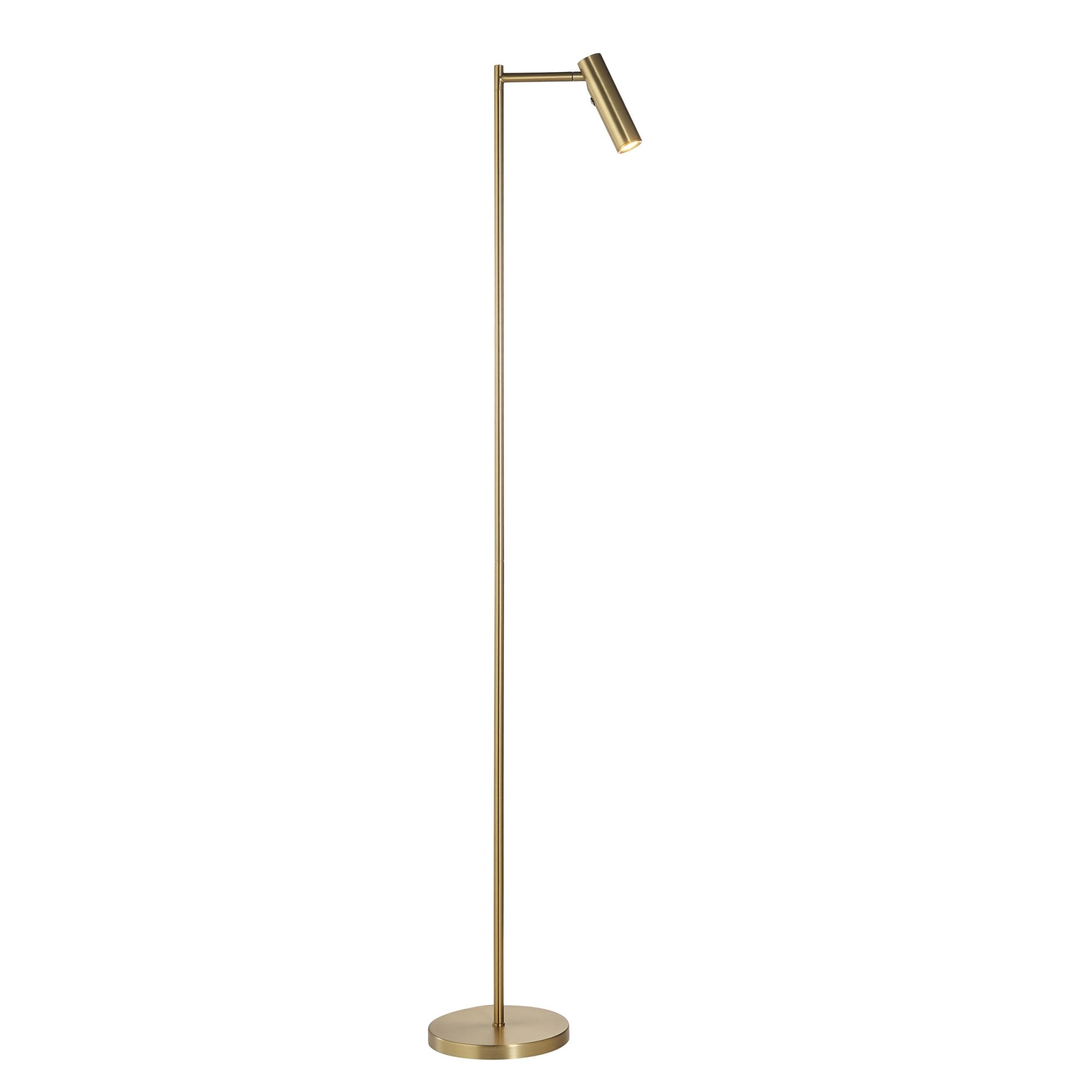 Endon Dedicated Reader Single Floor Light - Warm Brass Plate