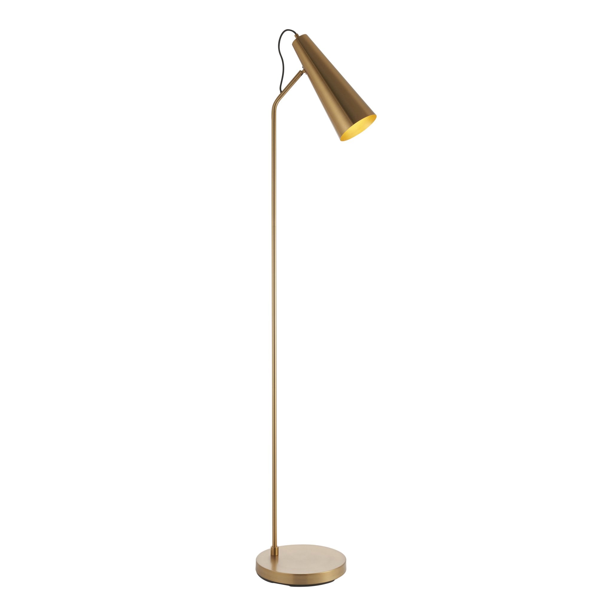 Endon Karna New Single Floor Light - Warm Antique Brass Plate