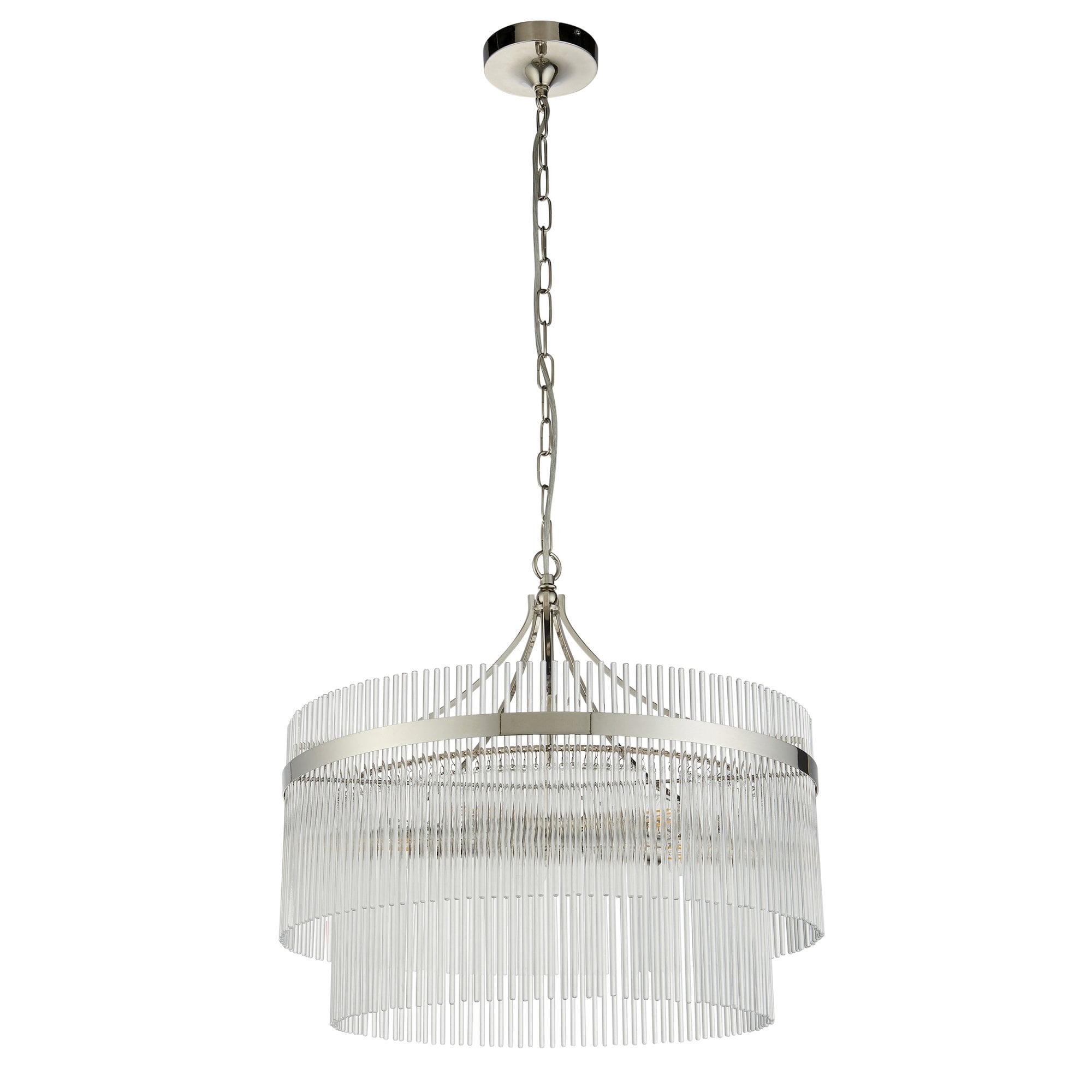 Endon Marietta 5 Light Pendant - Bright Nickel Plate & Clear Glass