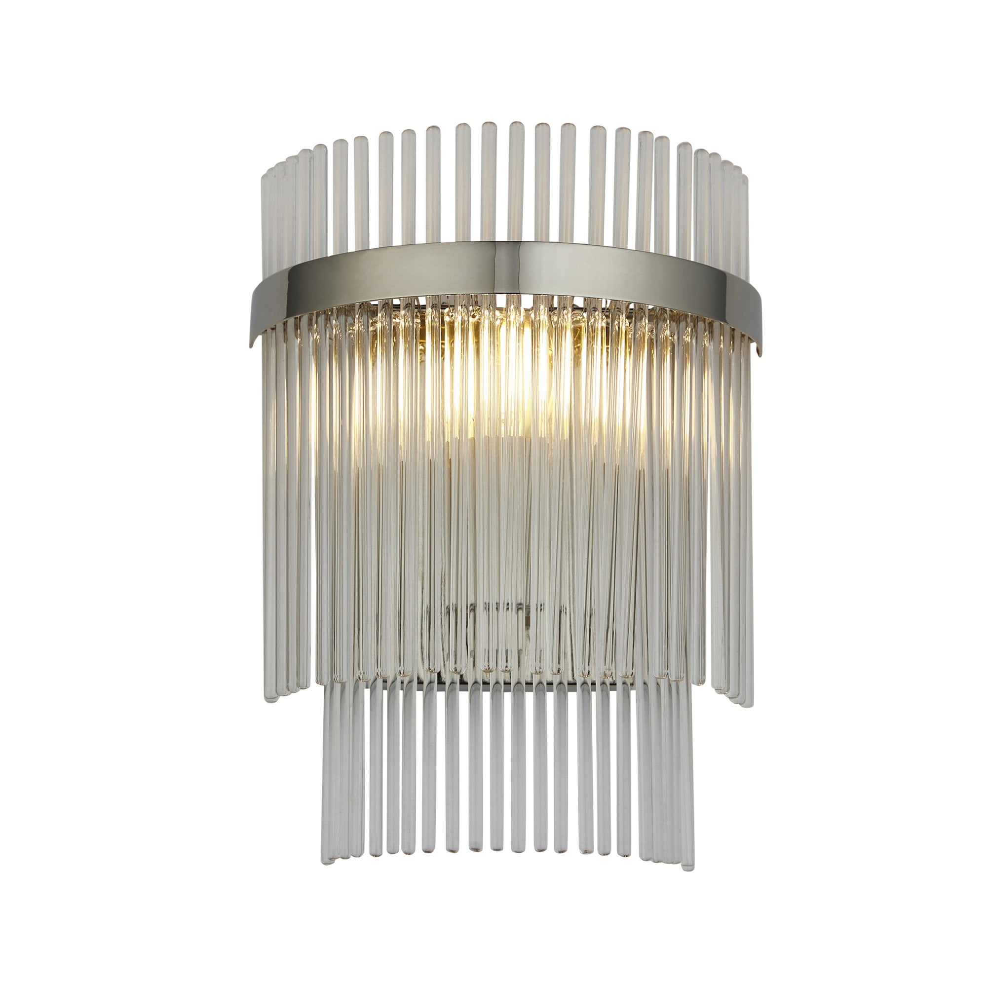 Endon Marietta Single Wall Light - Bright Nickel Plate & Clear Glass
